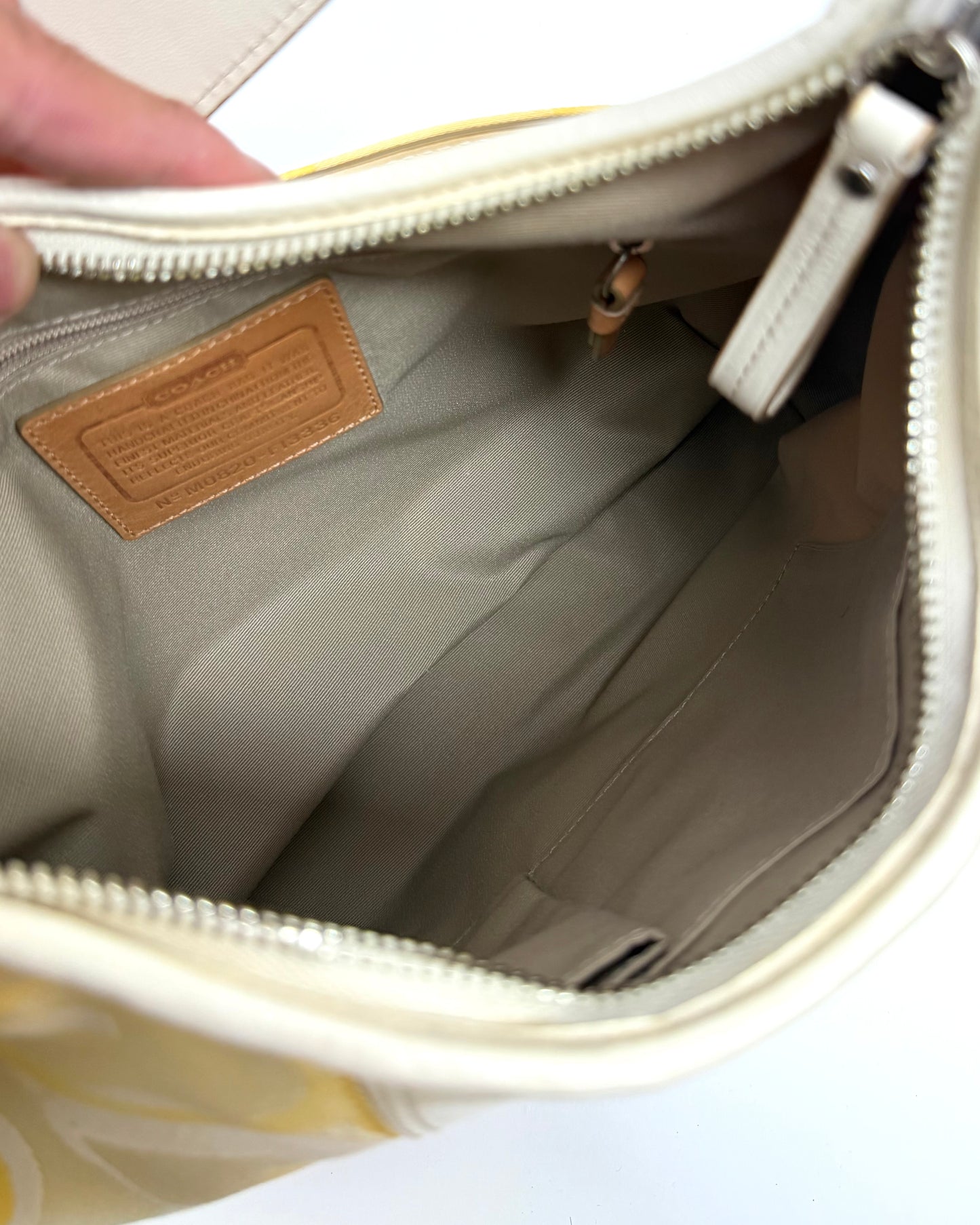 Coach Hampton Optic Signature logo stripe hobo shoulder bag