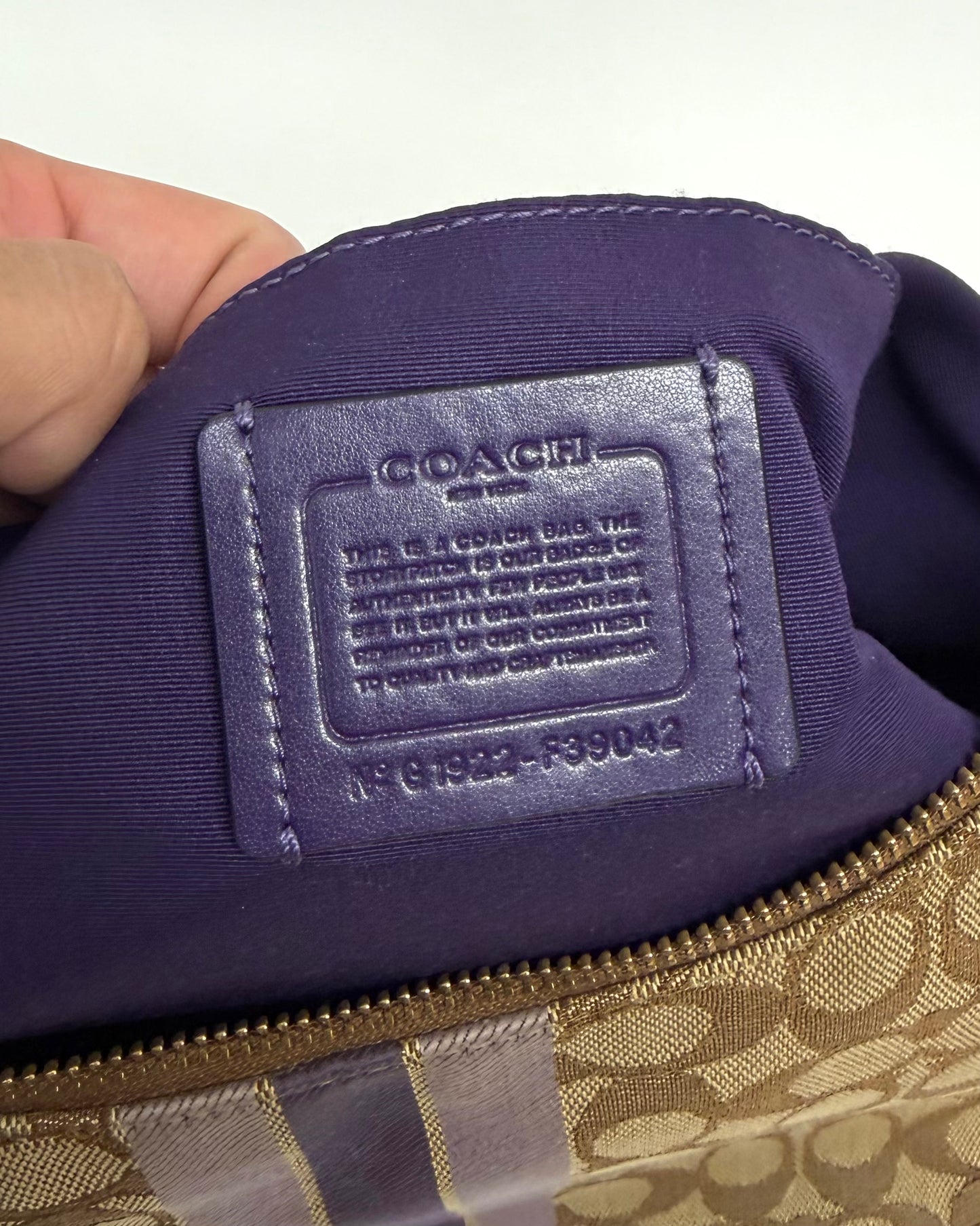 Coach Signature Stripe Hobo bag