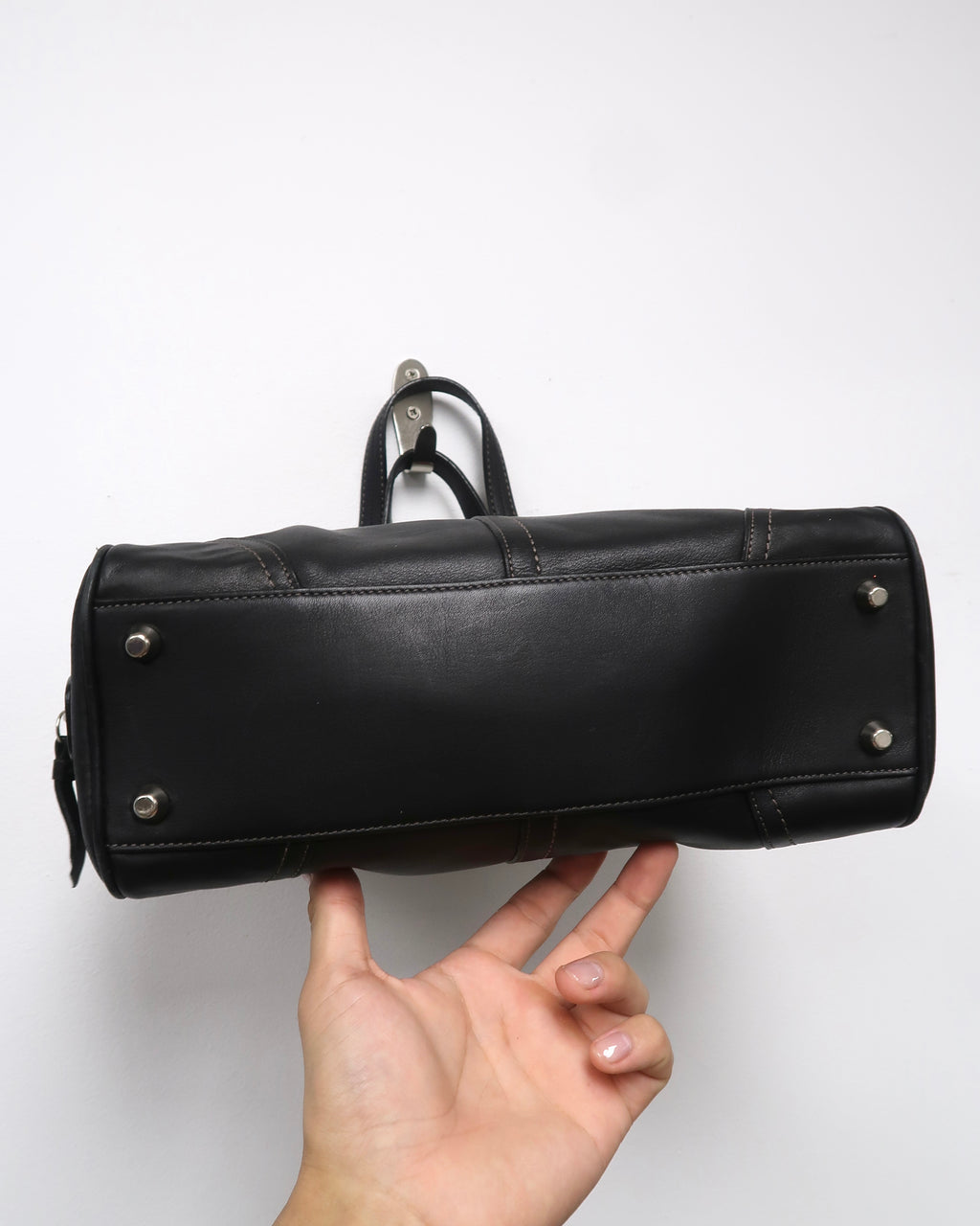 Black Coach Hamptons satchel bag