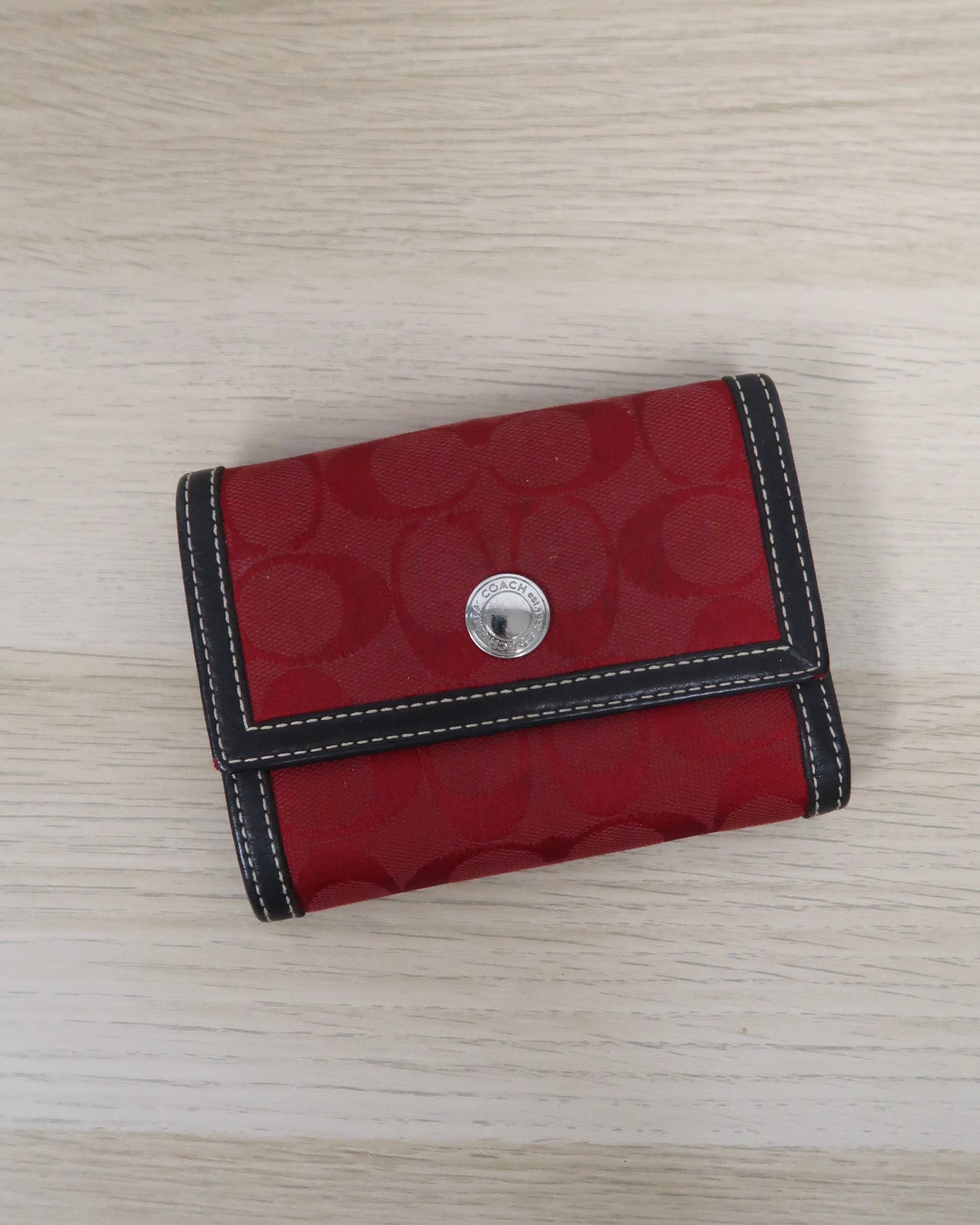Coach Signature C Y2K compact wallet