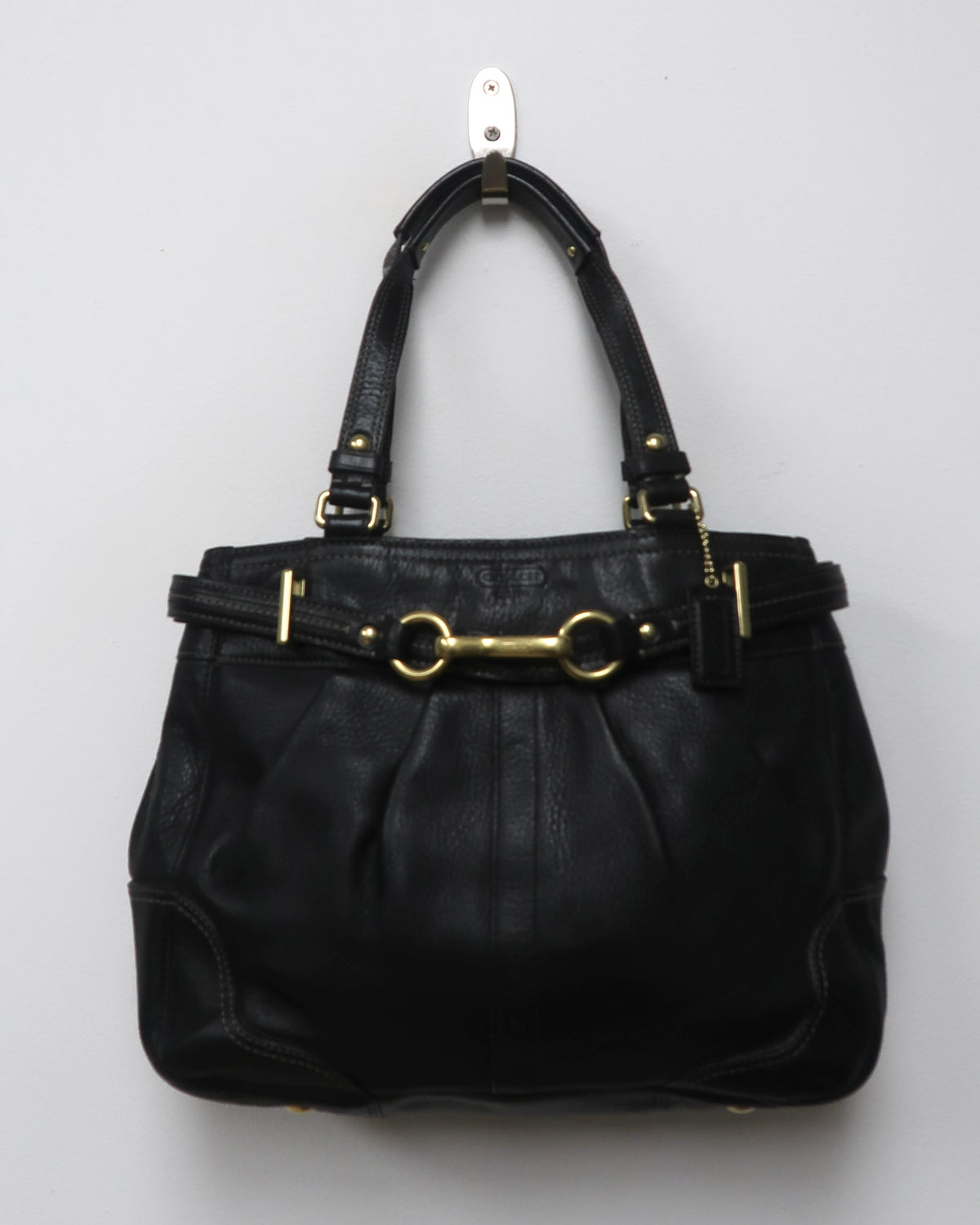 Vintage Coach Hamptons Pleated Leather Tote