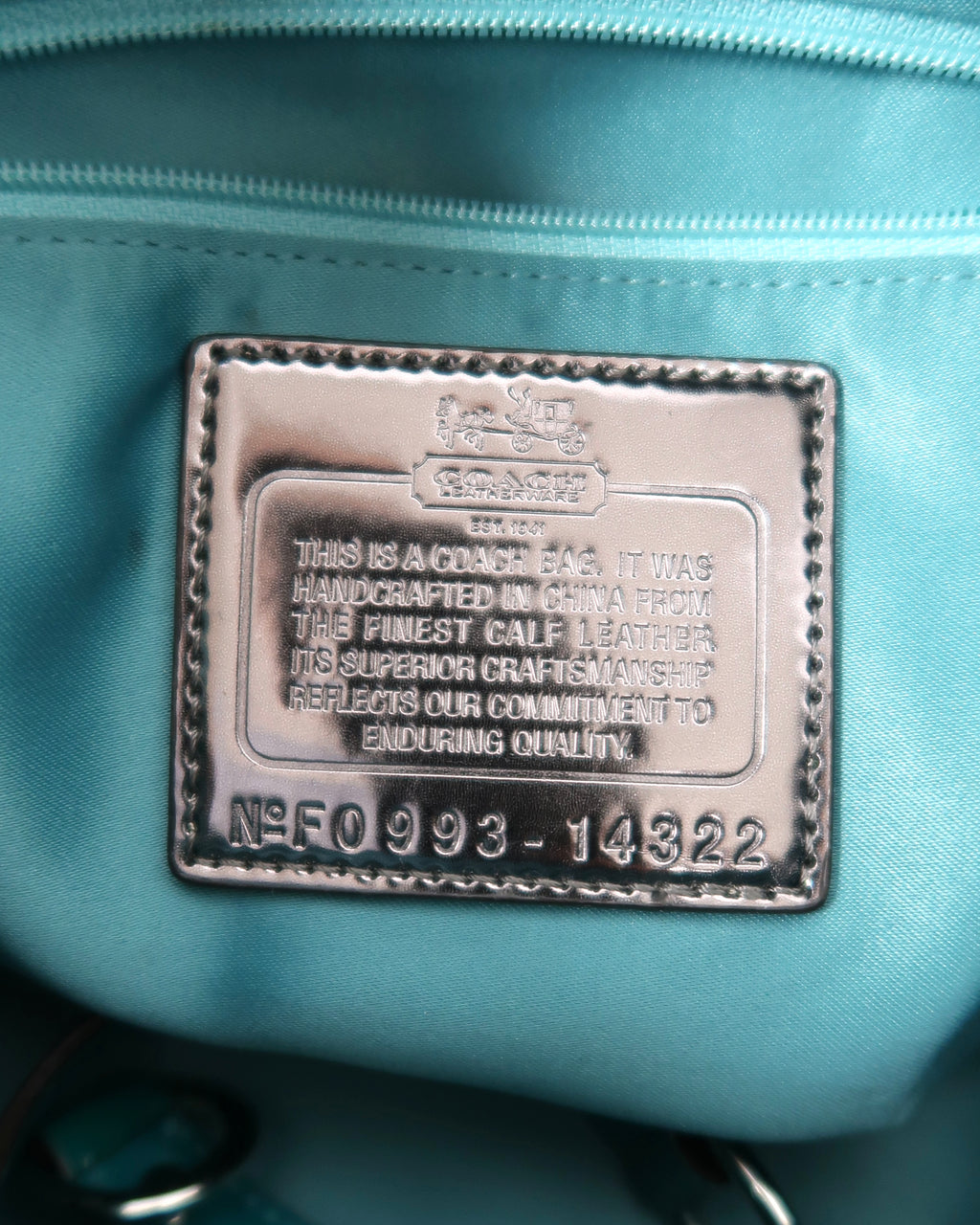 Coach Ashley Jade patent leather satchel