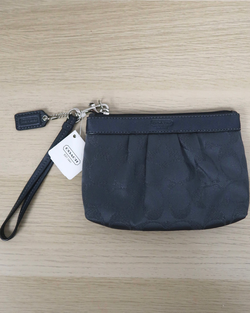 Coach Signature Pleated Medium Wristlet