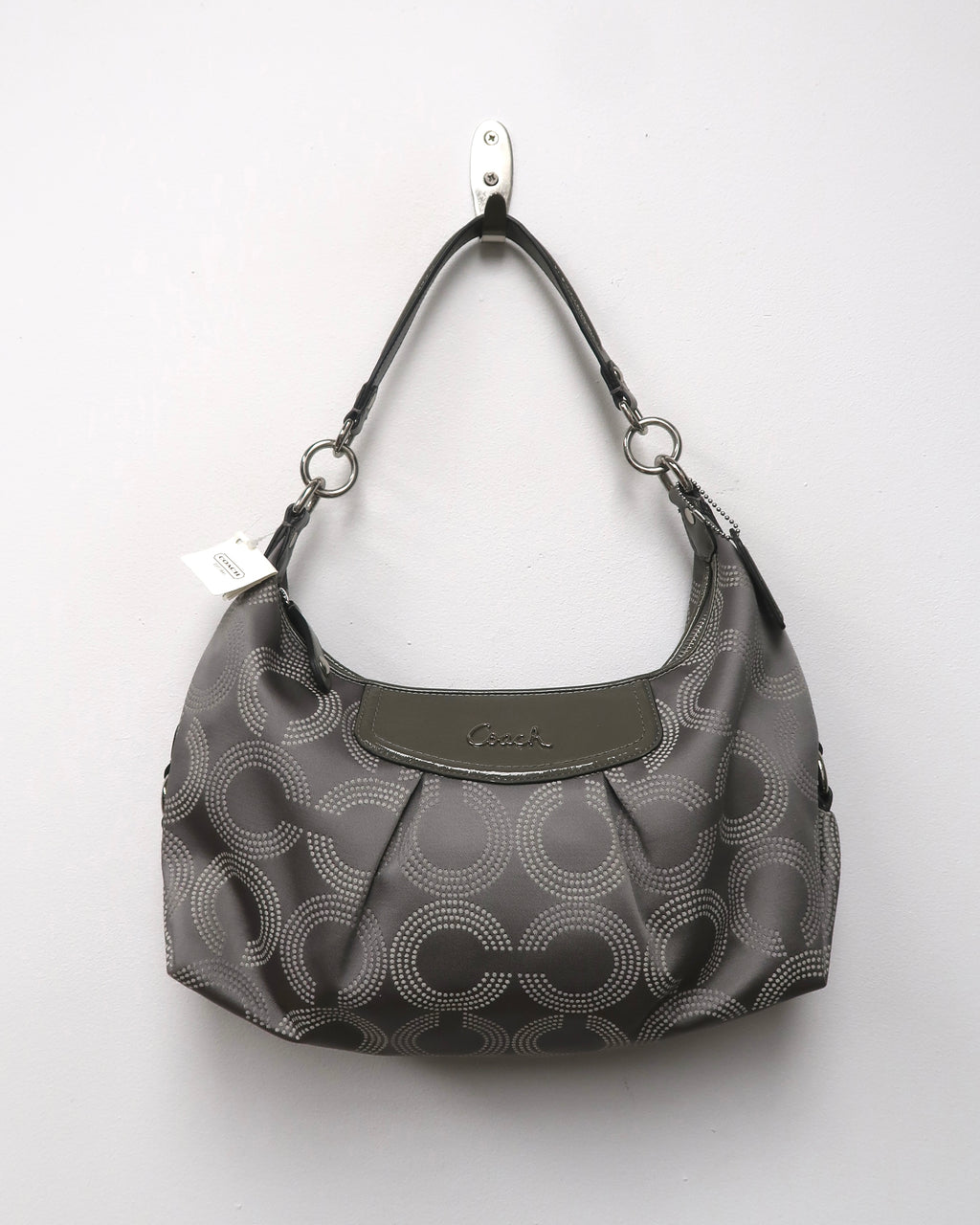 Coach Signature Ashley Dotted Op Art Convertible Hobo / Crossbody Bag