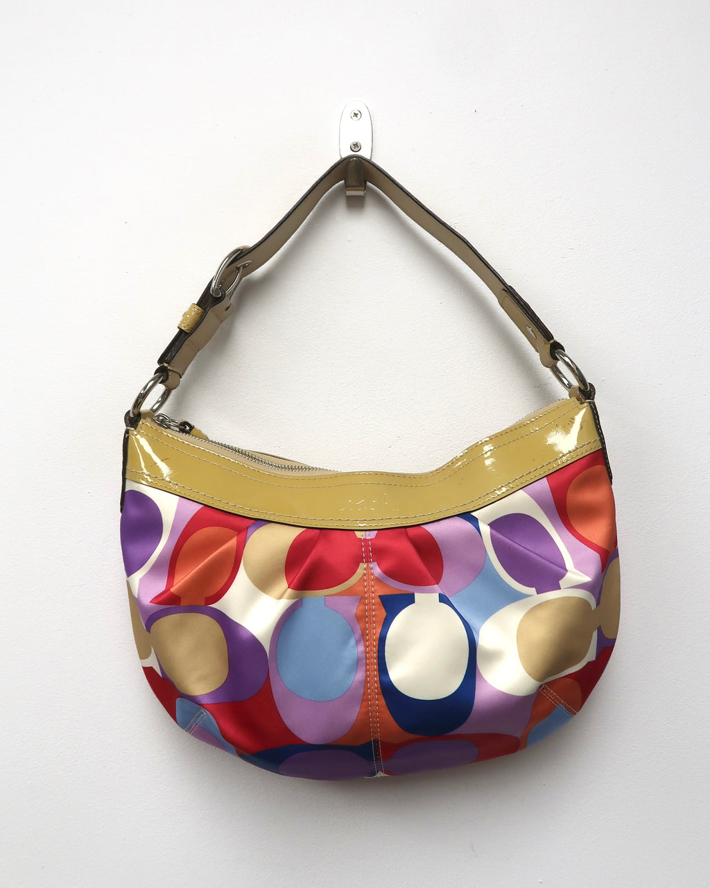 Coach Soho Pleated Scarf Print Sateen Hobo Bag
