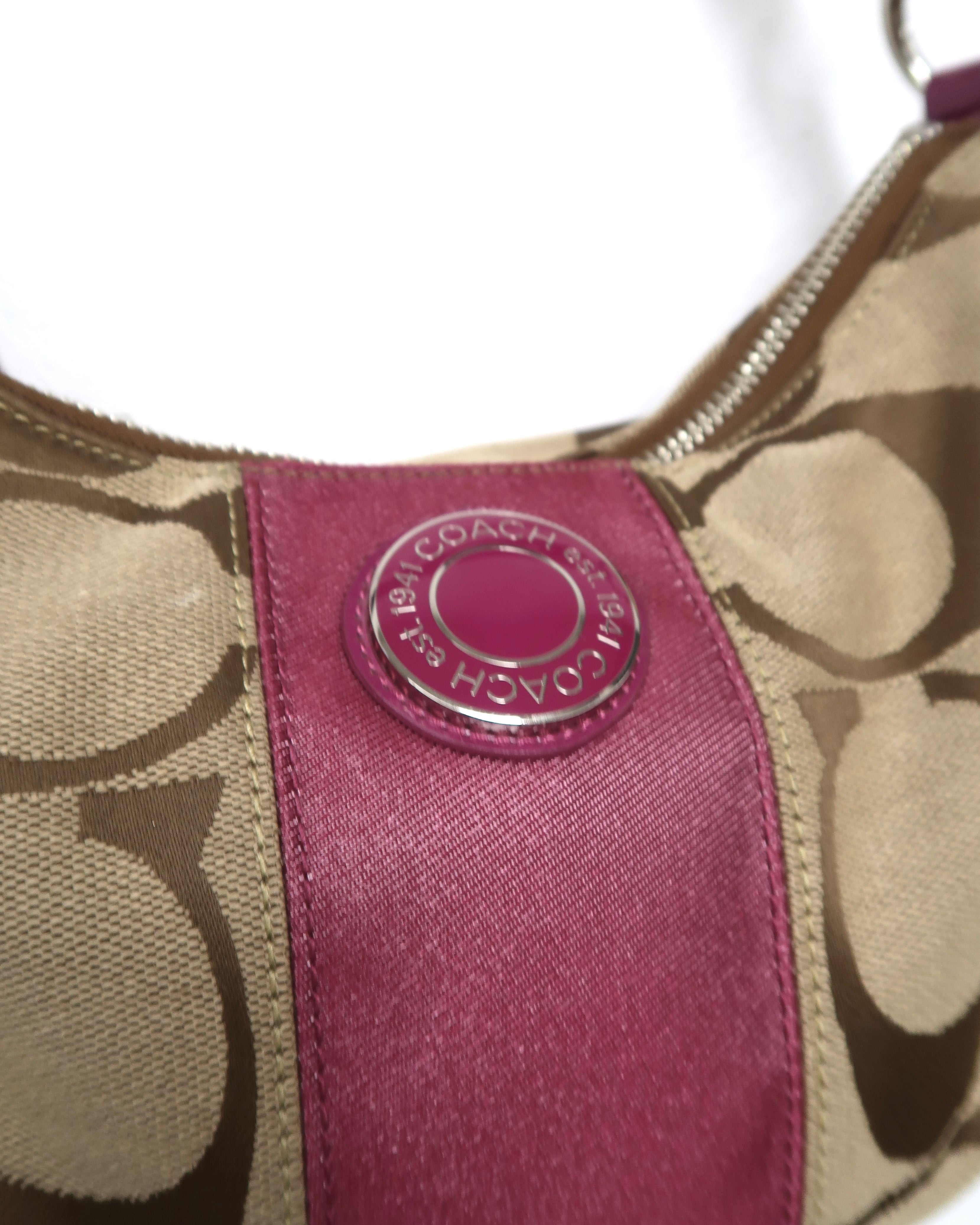 Coach Signature Stripe Demi Purse Bag