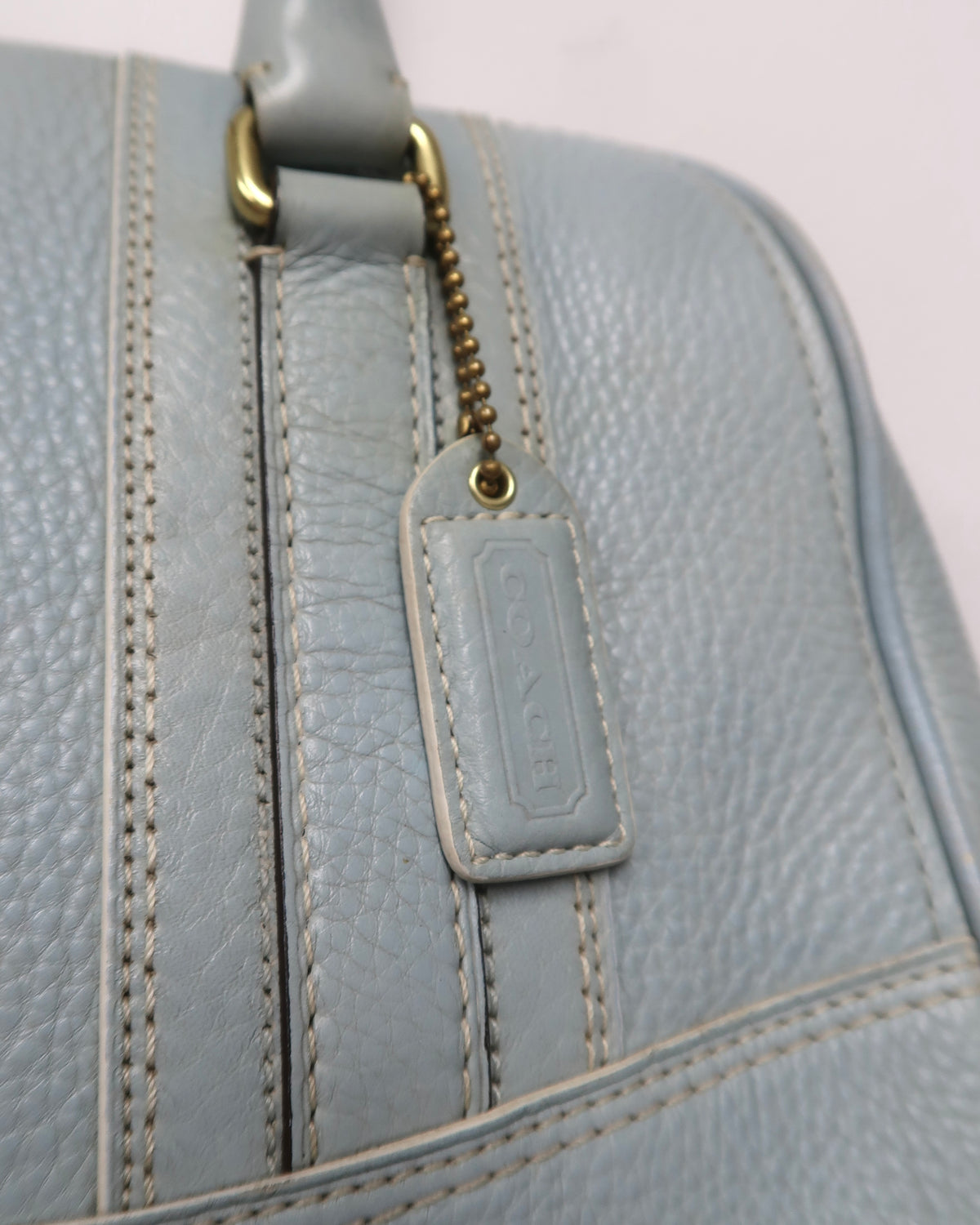 Coach Hamptons Pebbled Leather Satchel