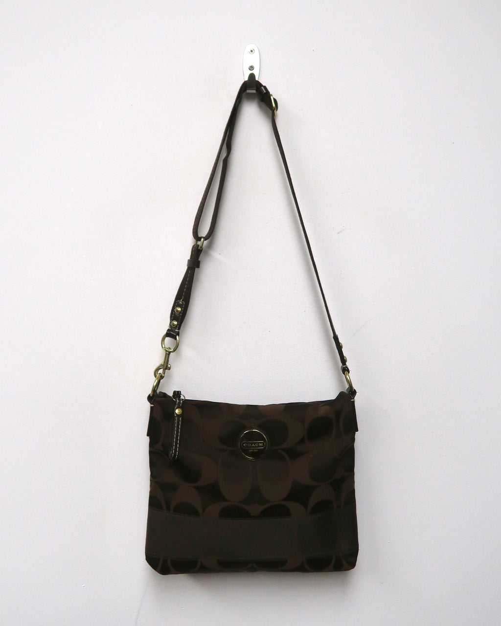 Coach Signature Stripe / Sateen Crossbody