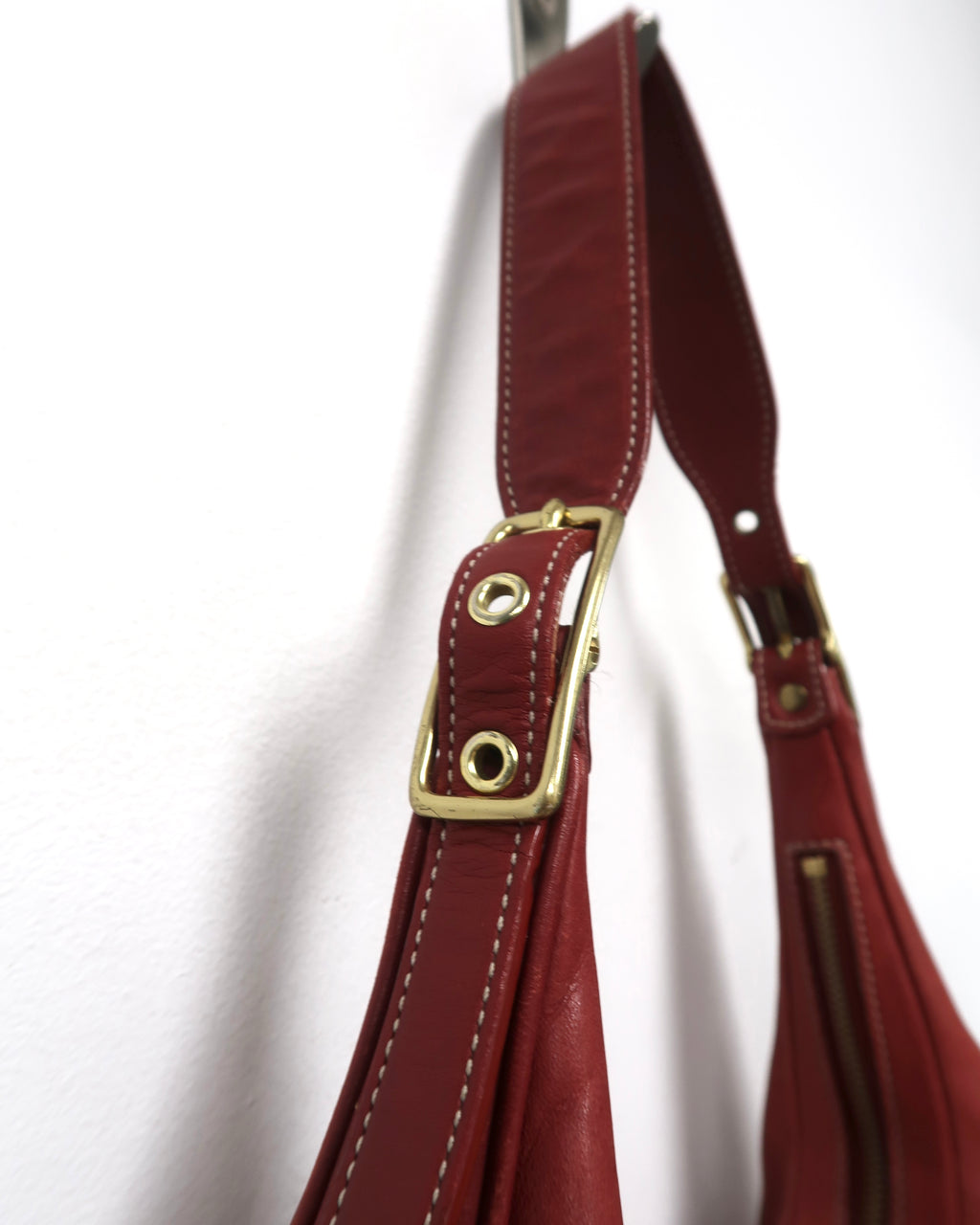 vintage red leather Coach Legacy Zoe hobo bag