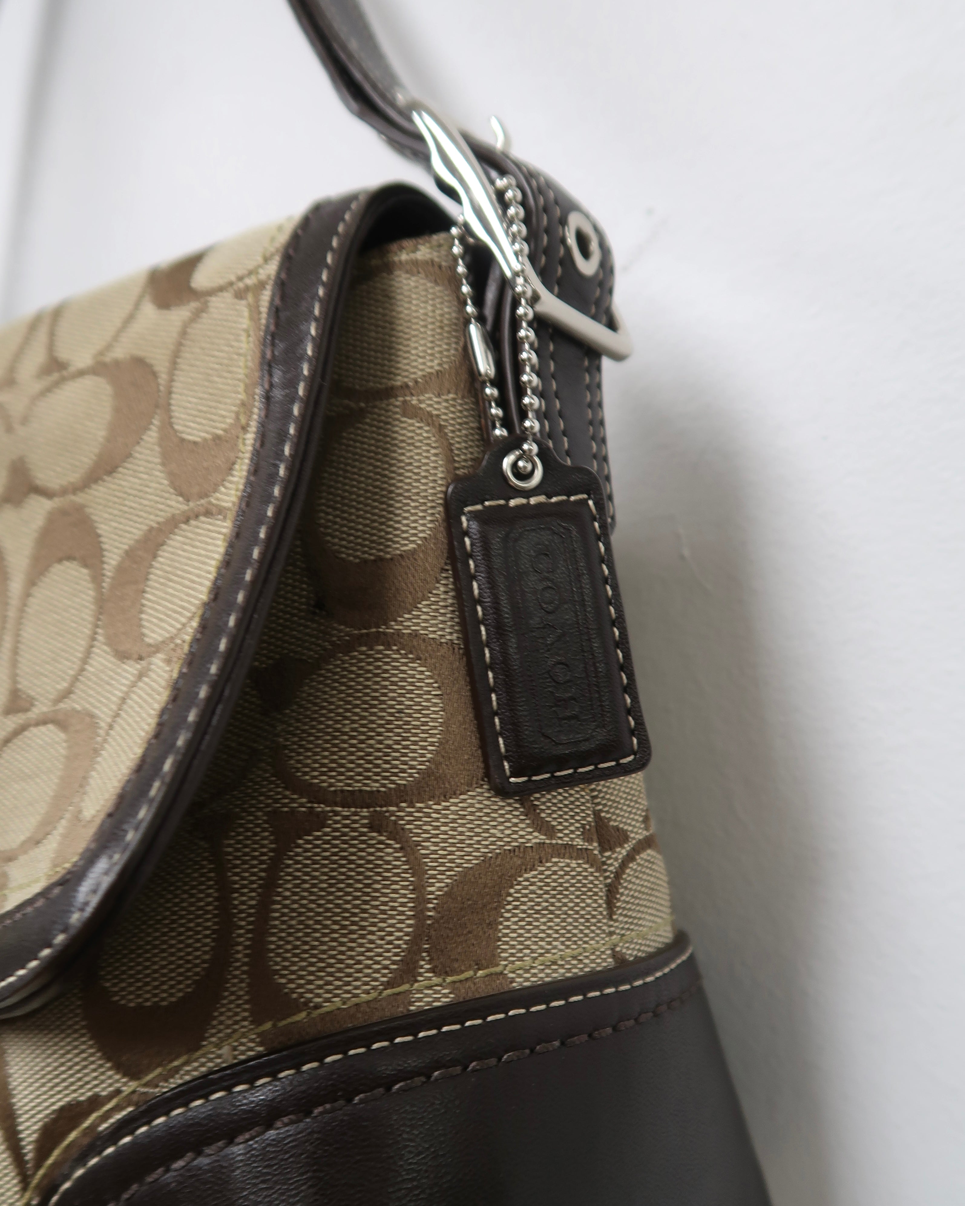 Vintage Coach Hamptons Signature Jacquard Flap Bag