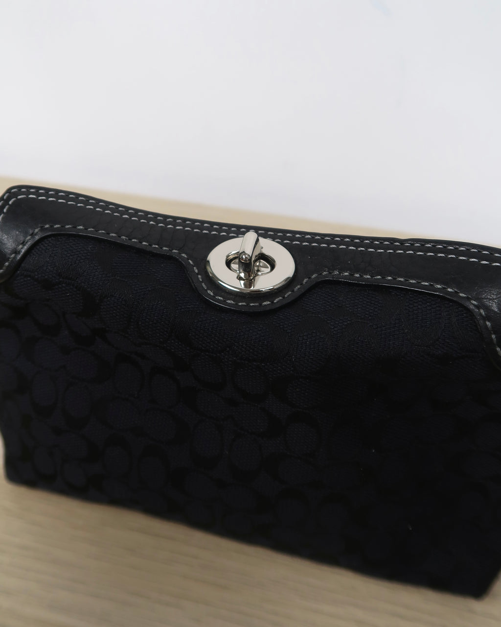 Y2K Coach Signature Jacquard Turnlock Wristlet