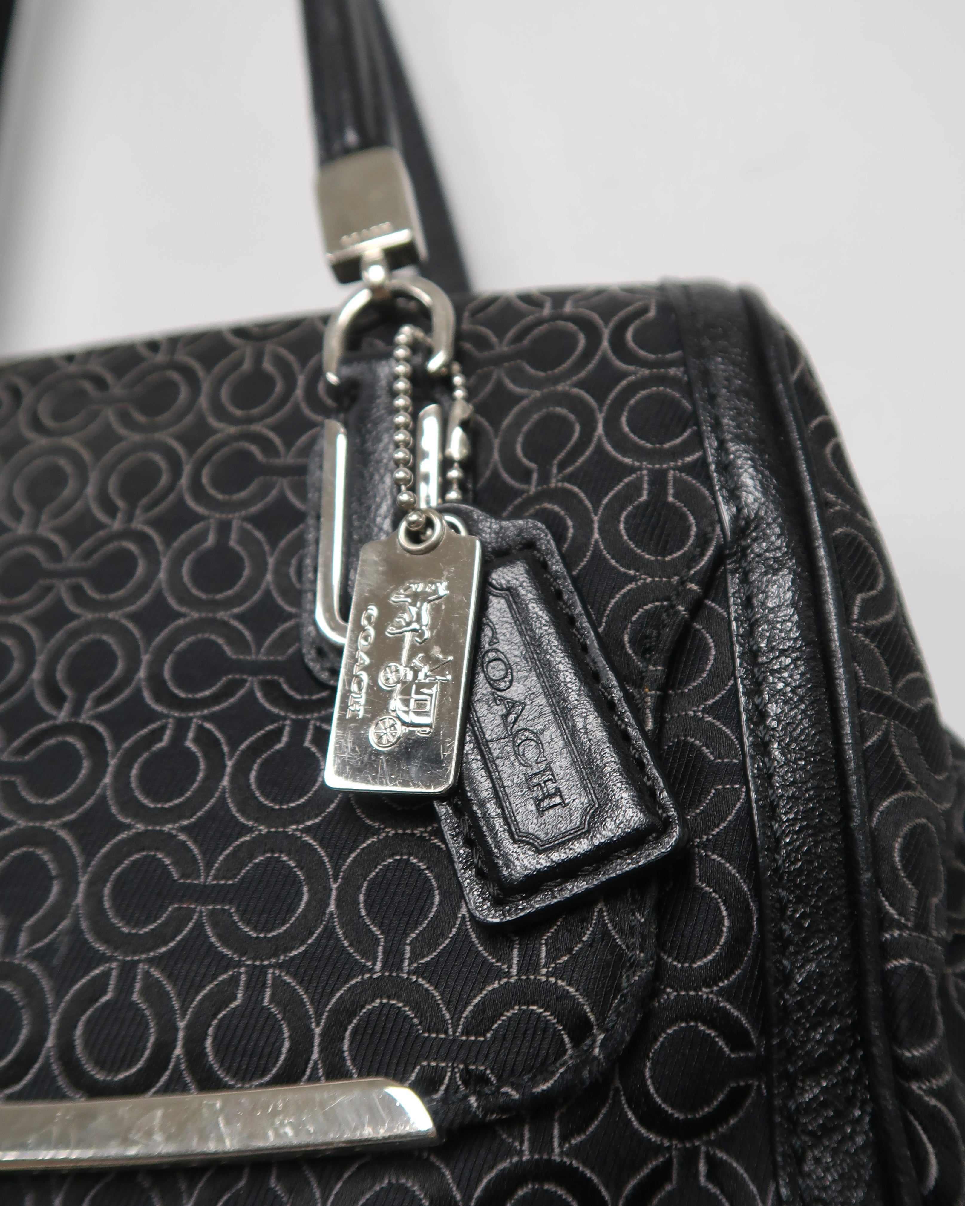 Coach Madison Op Art Needlepoint satchel
