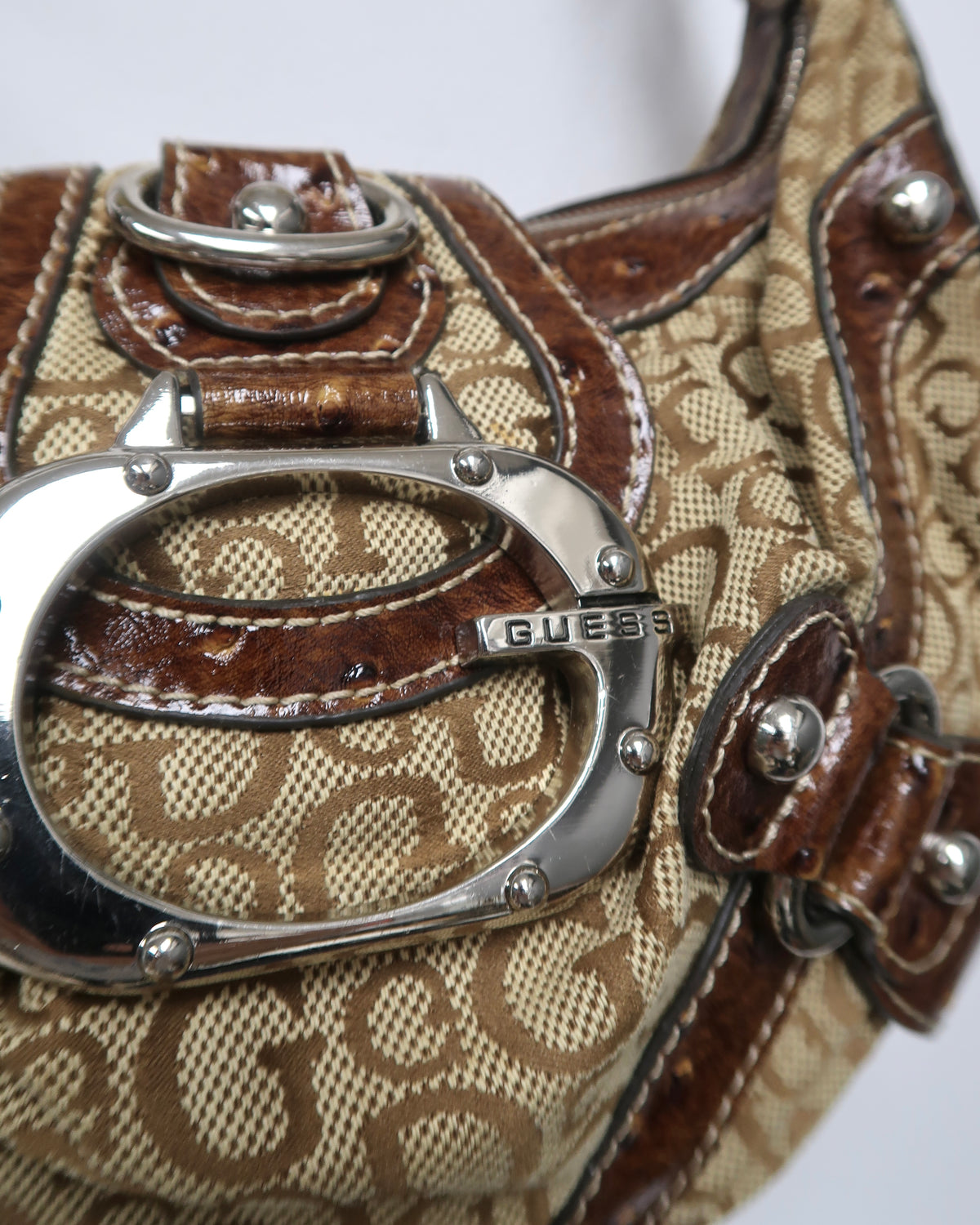 Vintage Guess monogram hobo shoulder bag