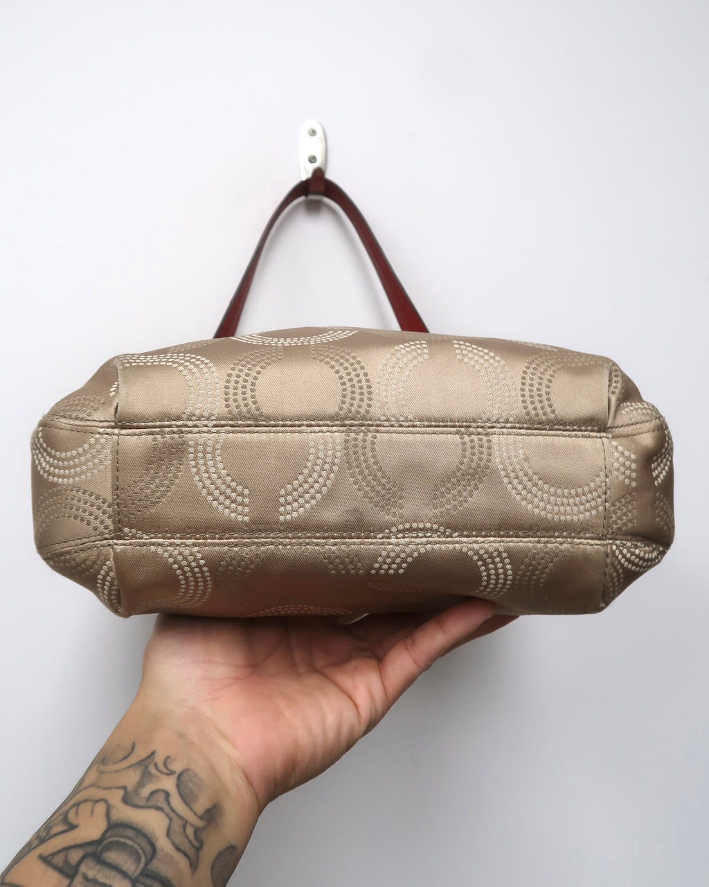 Vintage Coach Ashley Dotted Op Art Hobo Shoulder Bag