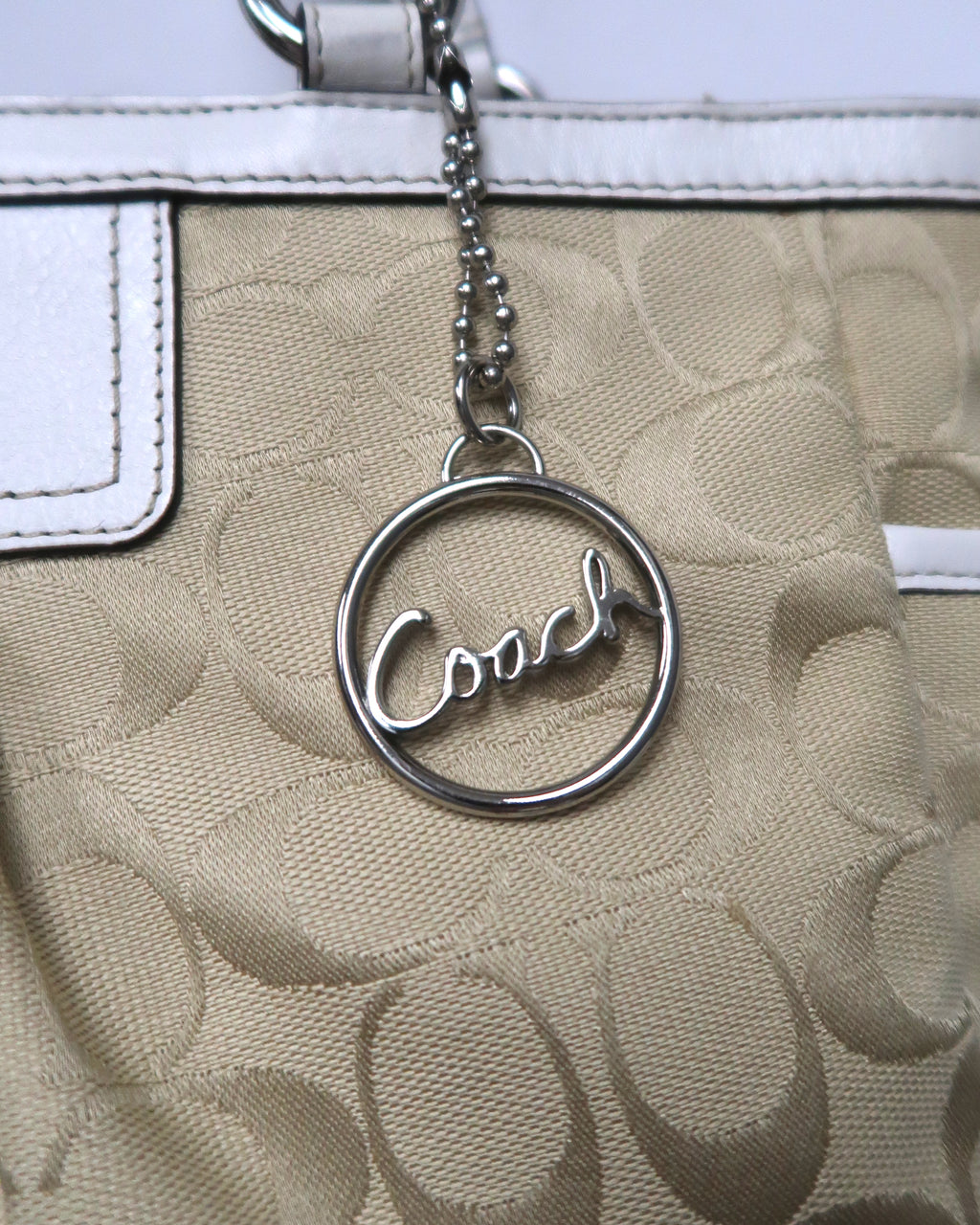 Coach Signature Pleated East/West Gallery Tote Shoulder Bag