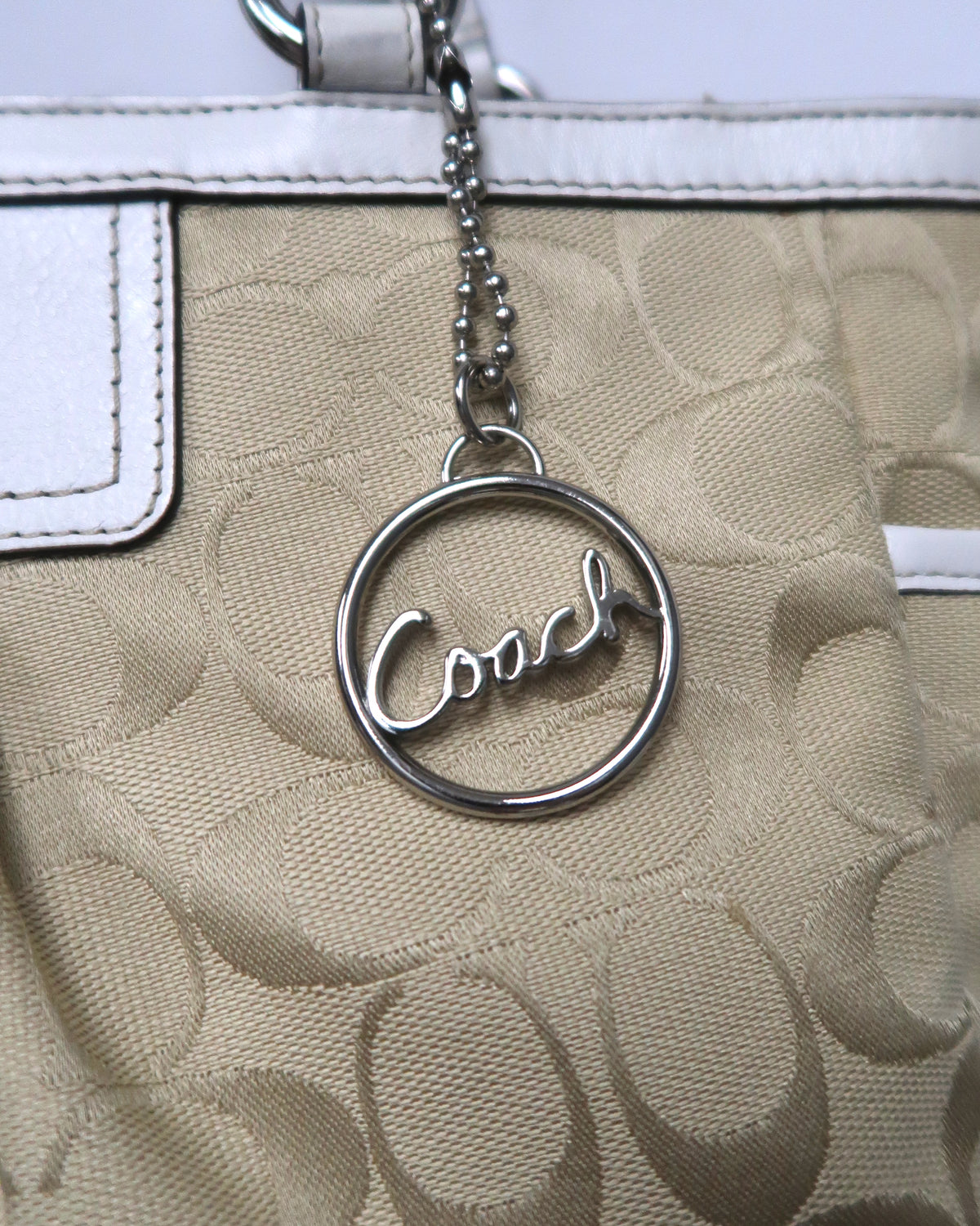 Coach Signature Pleated East/West Gallery Tote Shoulder Bag
