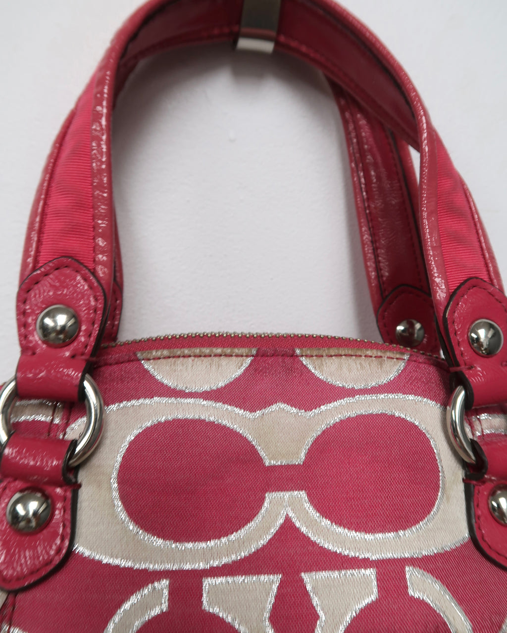 Coach Poppy Signature Lurex C Outline Satchel
