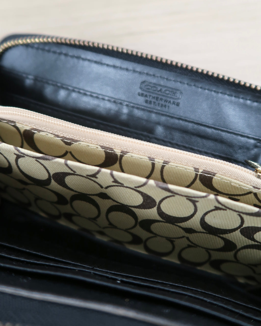 Coach Long Zip Around Wallet in Signature Canvas