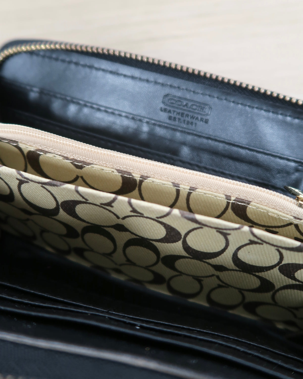 Coach Long Zip Around Wallet in Signature Canvas