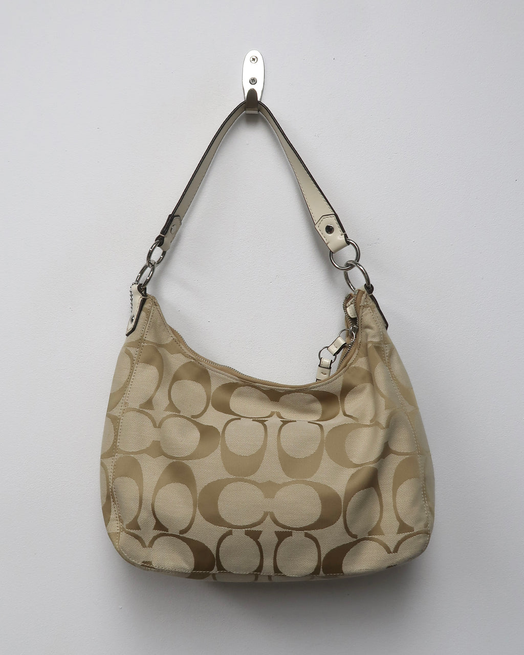 Coach Signature Stripe convertible hobo bag