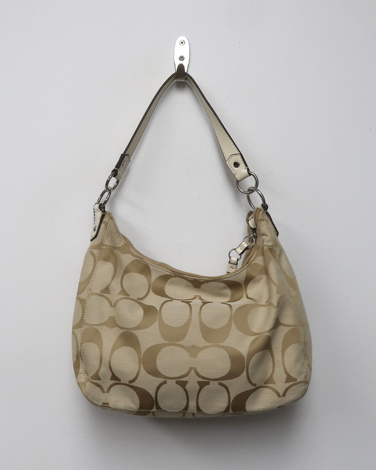 Coach Signature Stripe convertible hobo bag