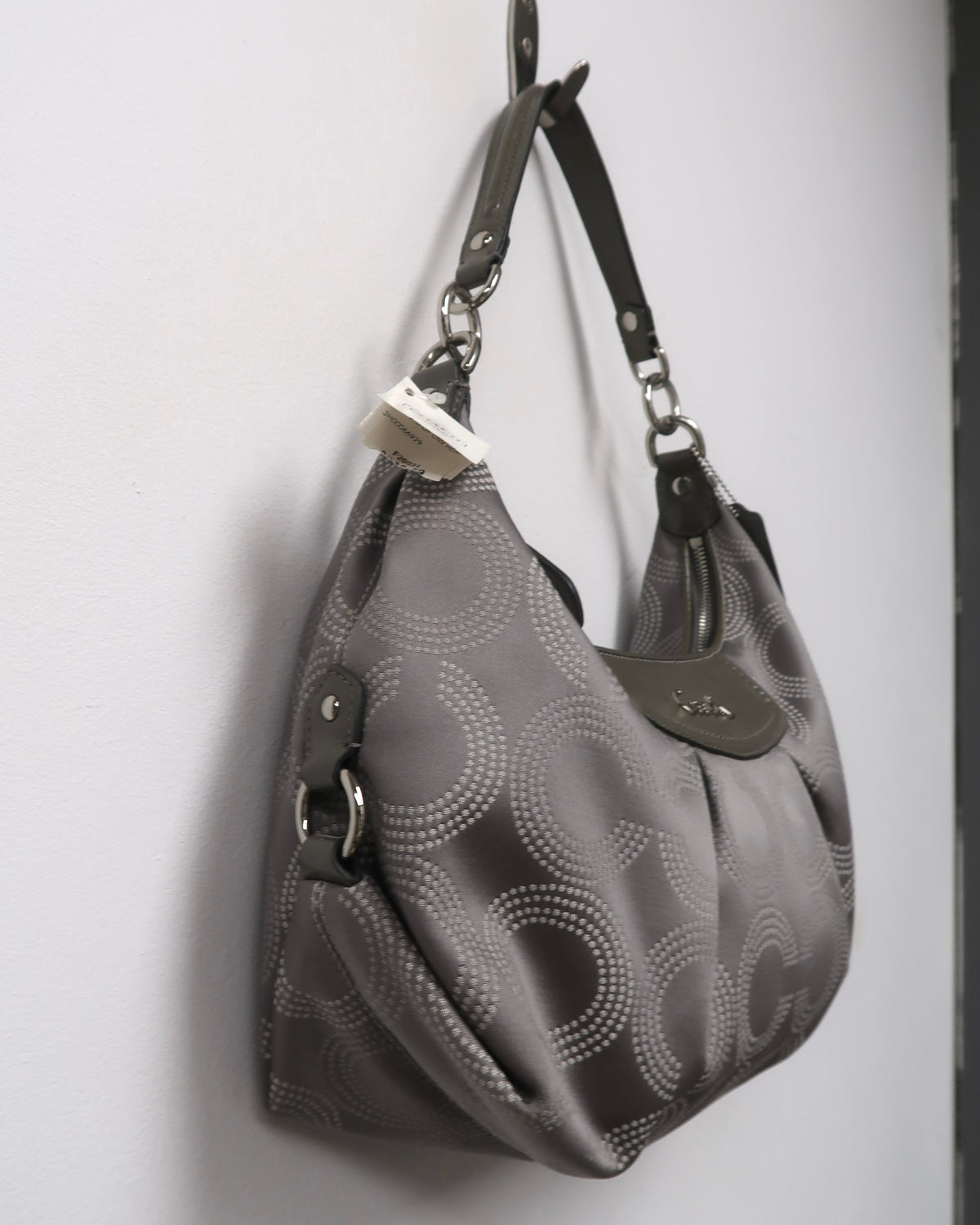 Coach Signature Ashley Dotted Op Art Convertible Hobo / Crossbody Bag
