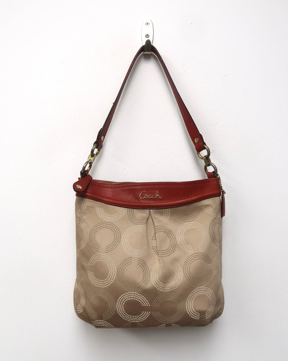 Vintage Coach Ashley Dotted Op Art Hobo Shoulder Bag
