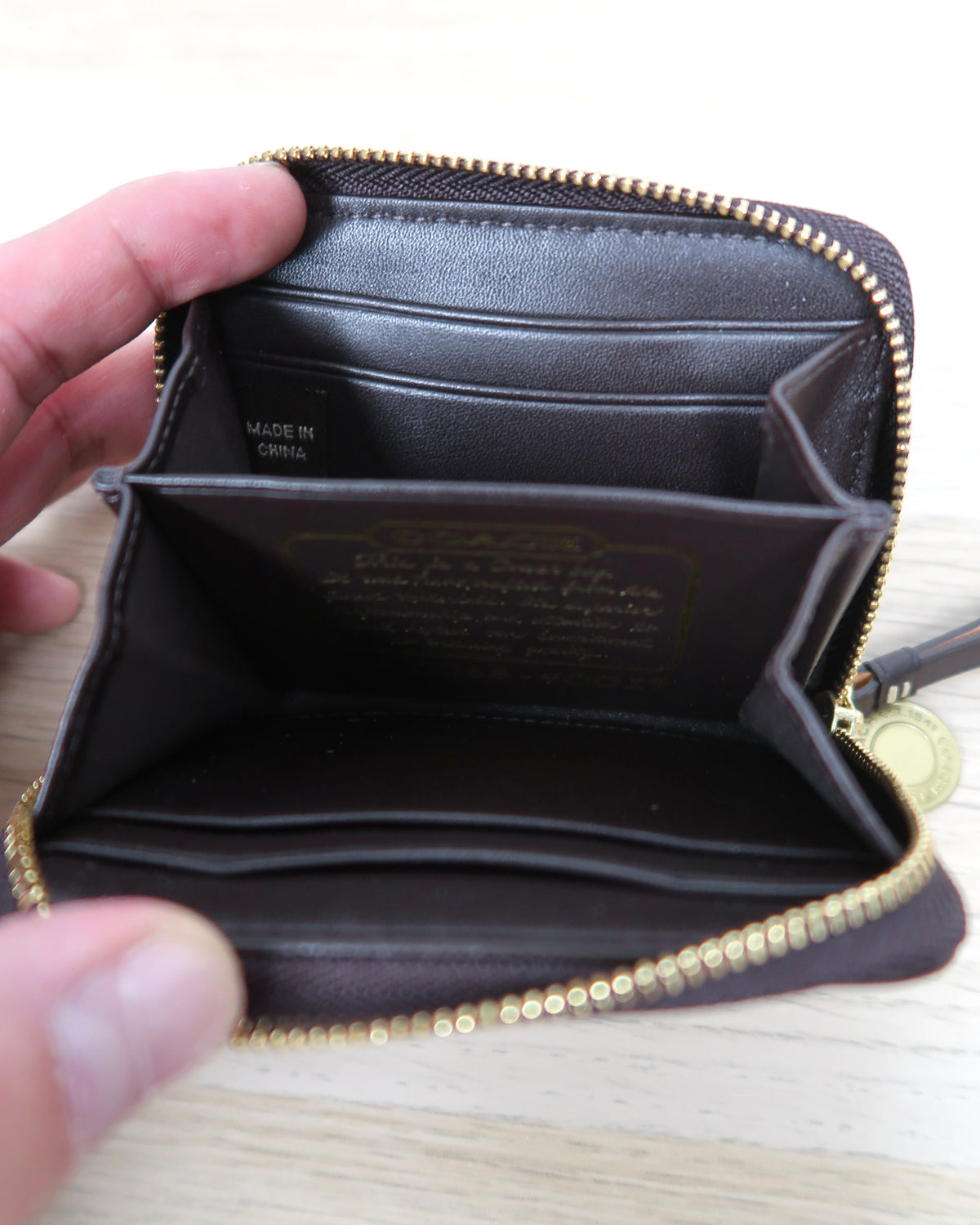 Coach Signature Stripe Zip Around / Bifold Wallet