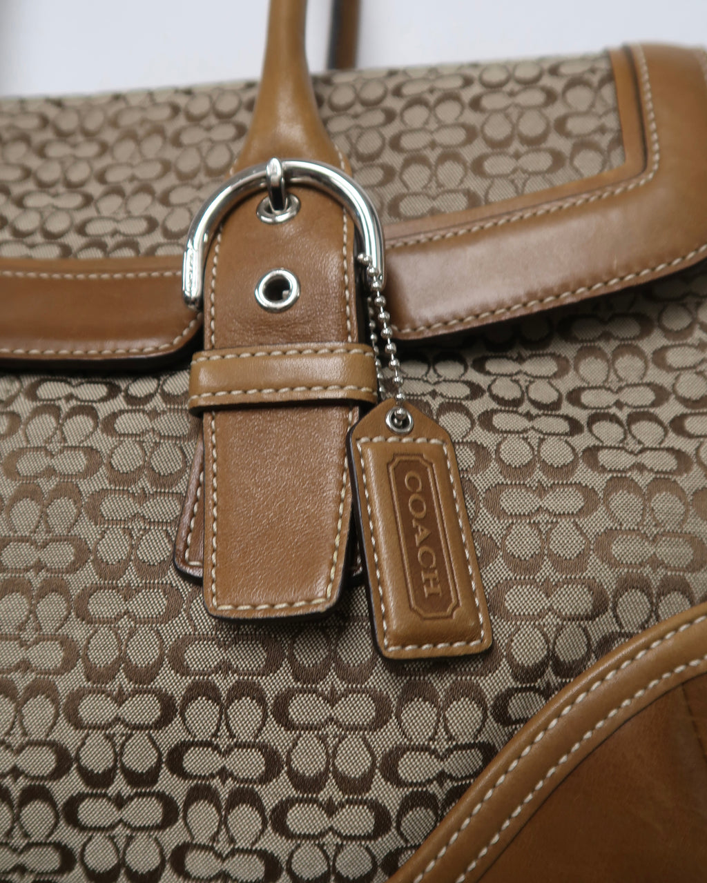 vintage Coach Soho Signature flap buckle satchel handbag
