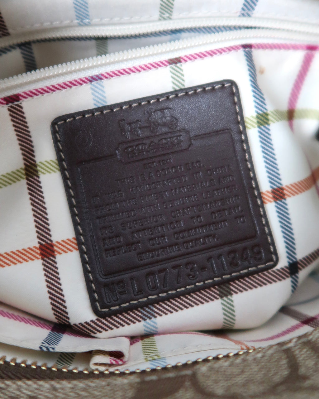 Coach Heritage Green Stripe Signature Tote Bag