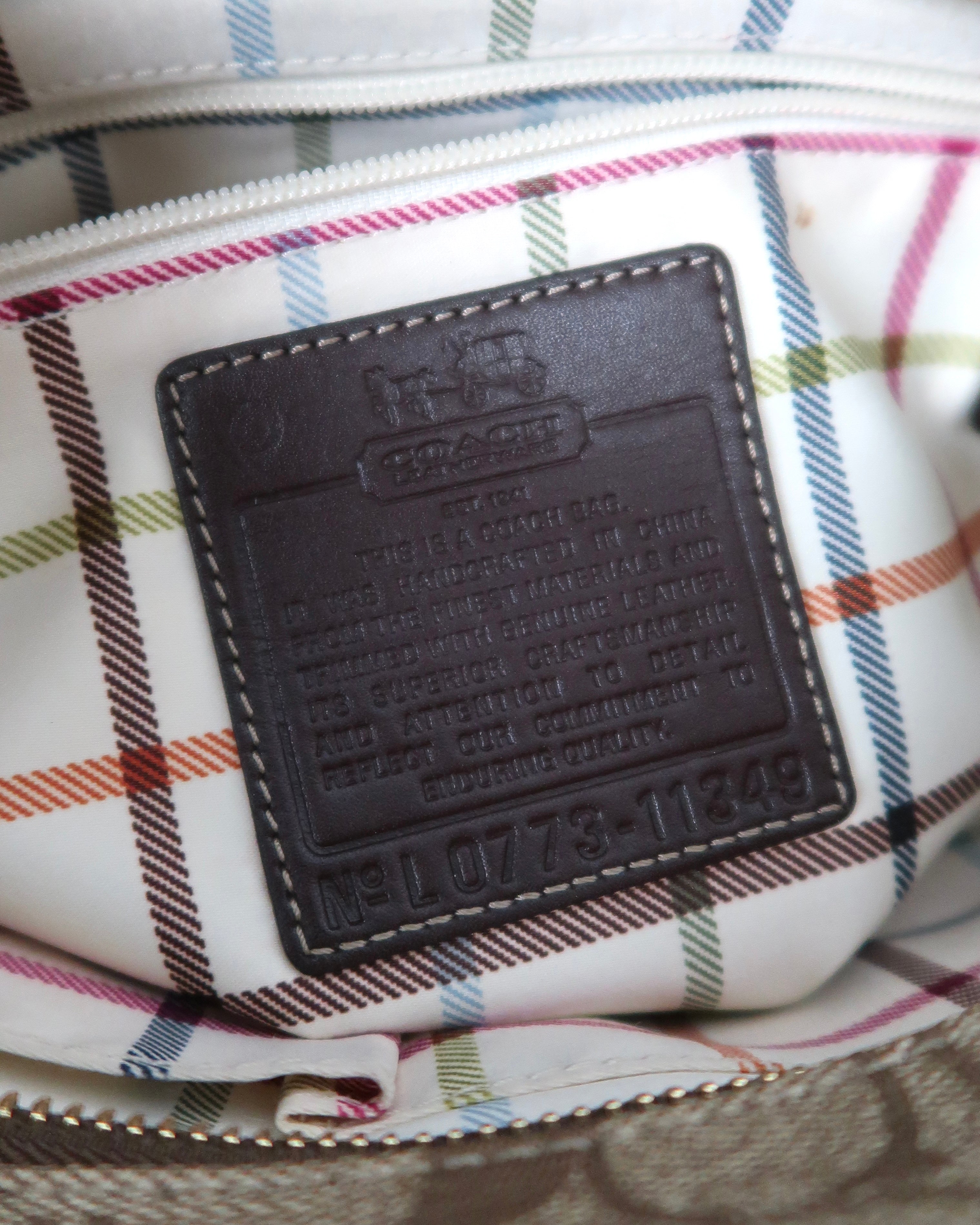 Coach Heritage Green Stripe Signature Tote Bag