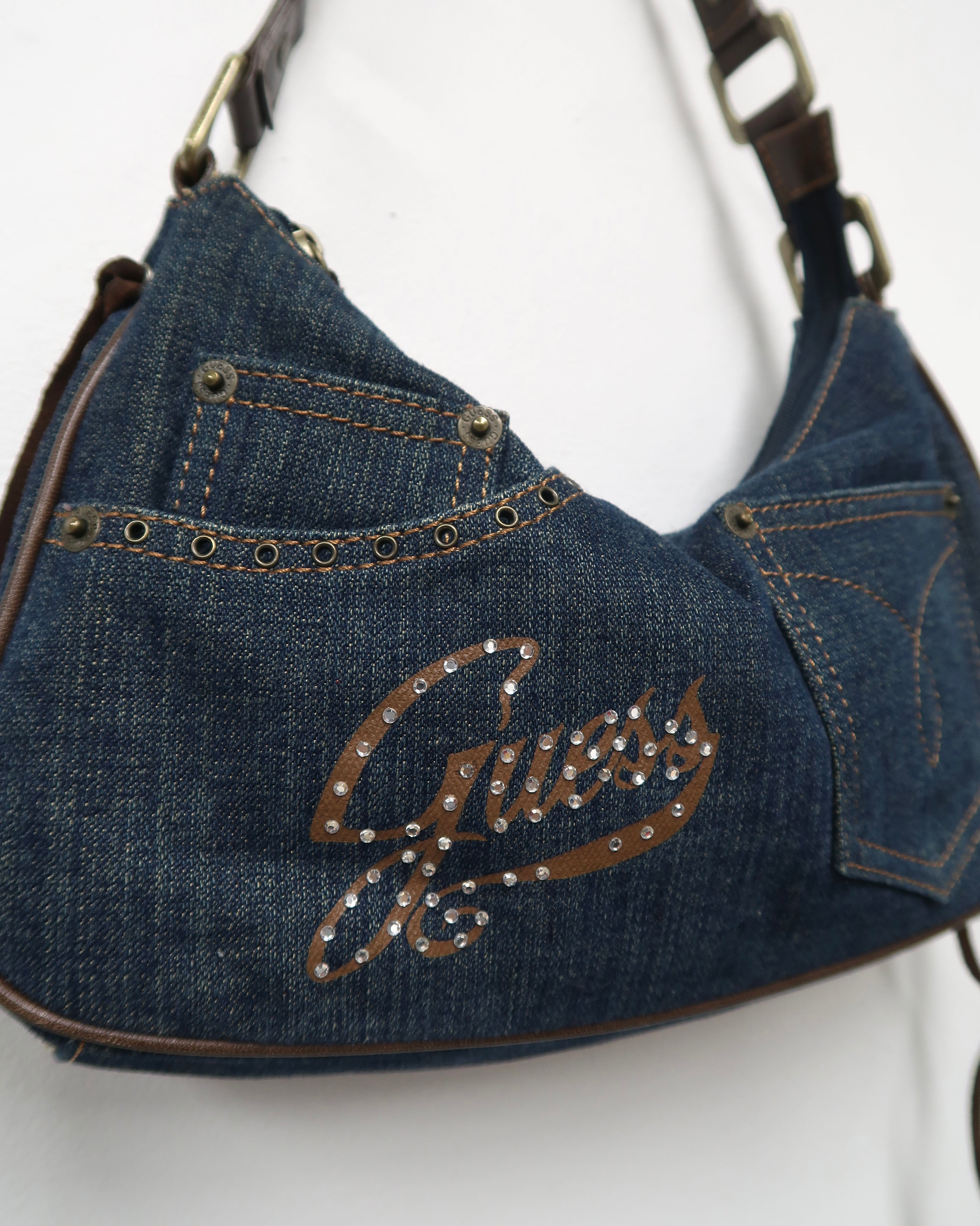 Guess Y2K denim shoulder bag
