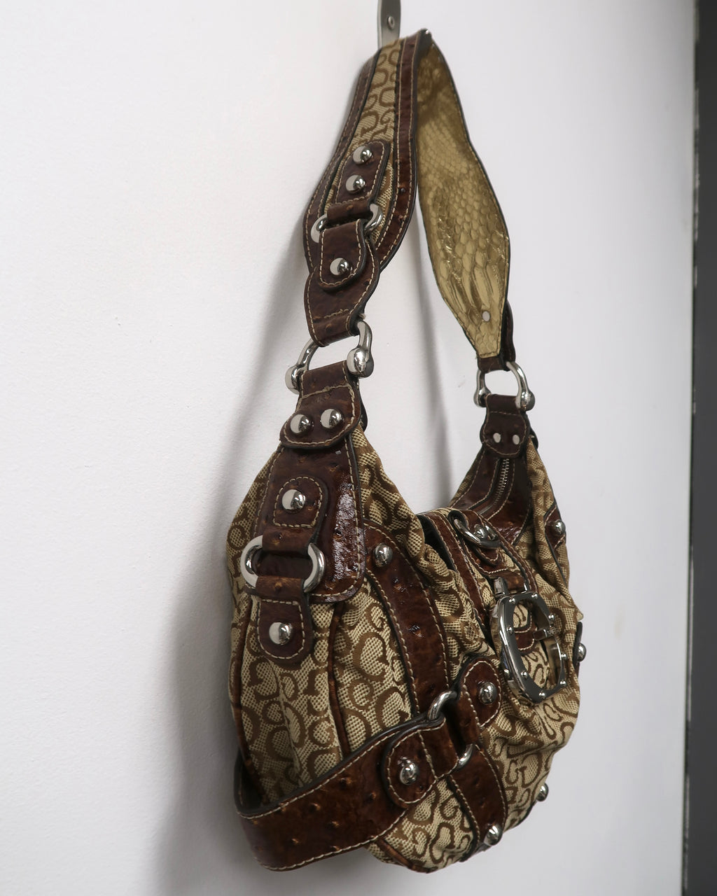Vintage Guess monogram hobo shoulder bag