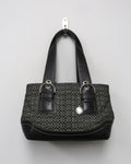 Coach Soho Signature Small Black Gray Canvas Satchel Bag