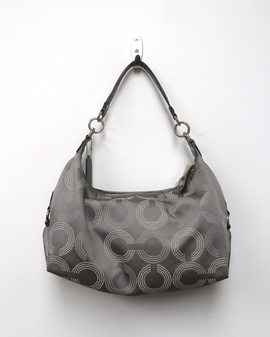 Coach Signature Ashley Dotted Op Art Convertible Hobo / Crossbody Bag