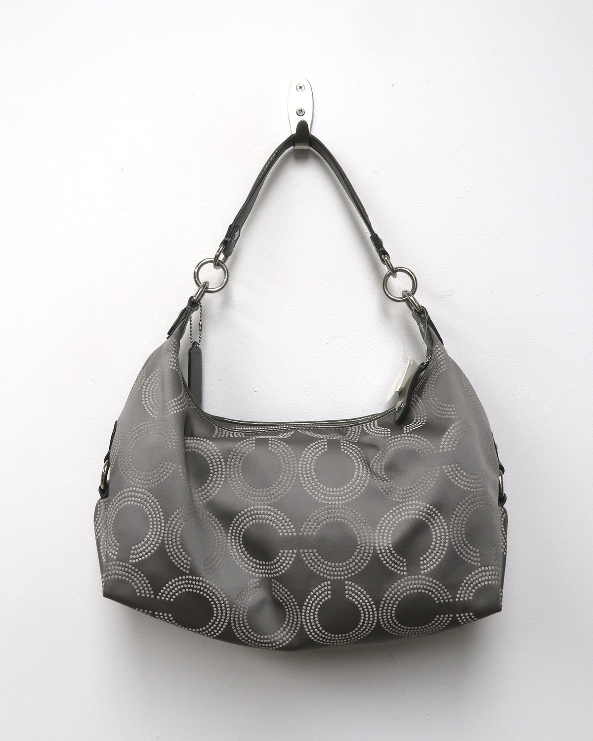 Coach Signature Ashley Dotted Op Art Convertible Hobo / Crossbody Bag