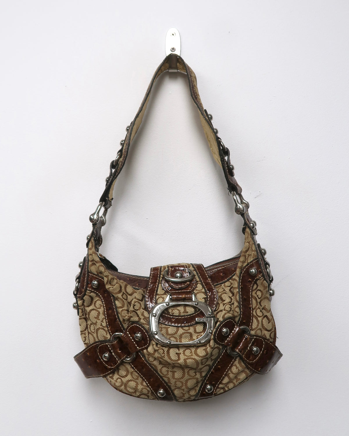 Vintage Guess monogram hobo shoulder bag