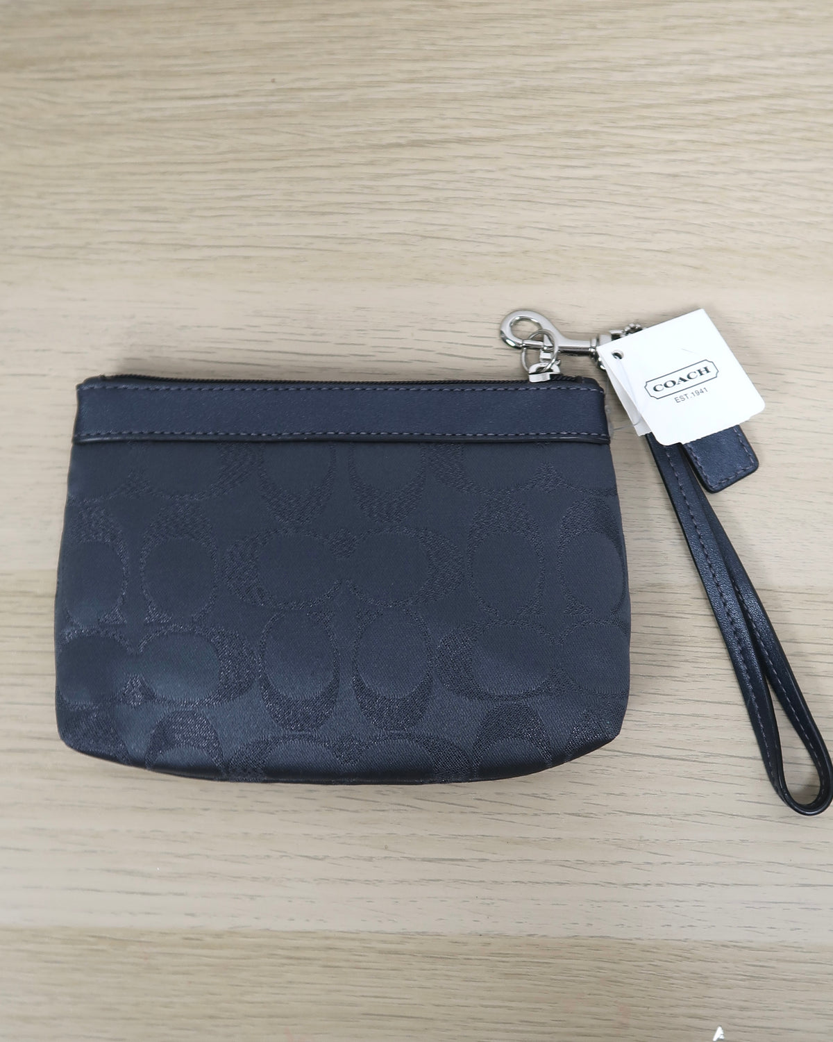 Coach Signature Pleated Medium Wristlet