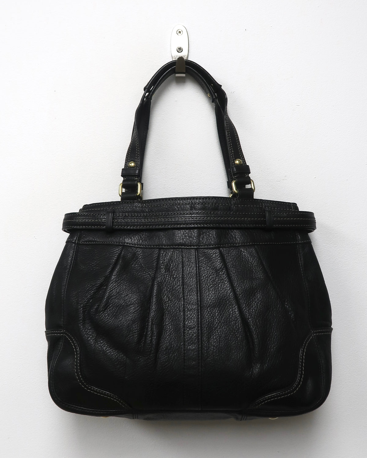 Vintage Coach Hamptons Pleated Leather Tote