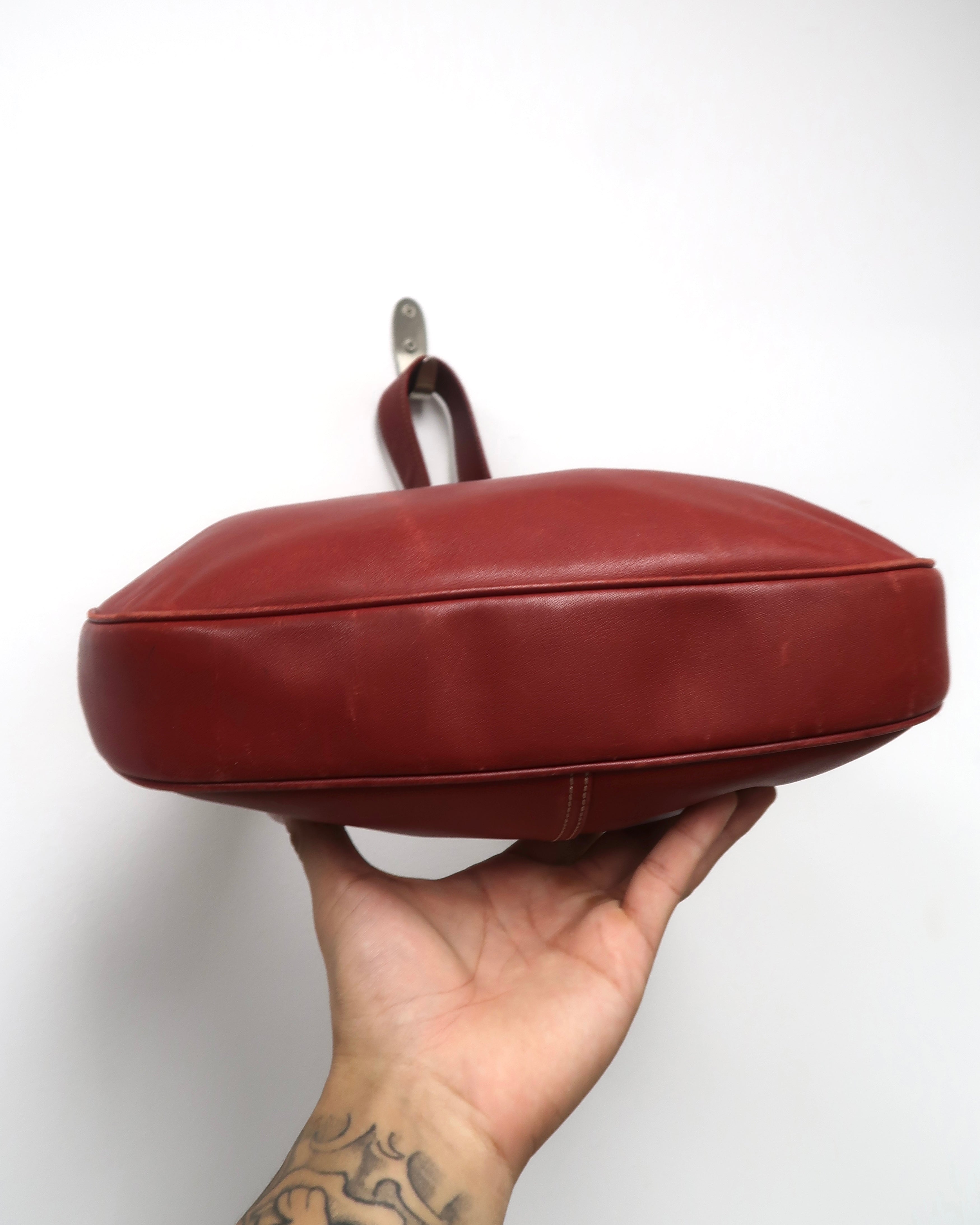 vintage red leather Coach Legacy Zoe hobo bag