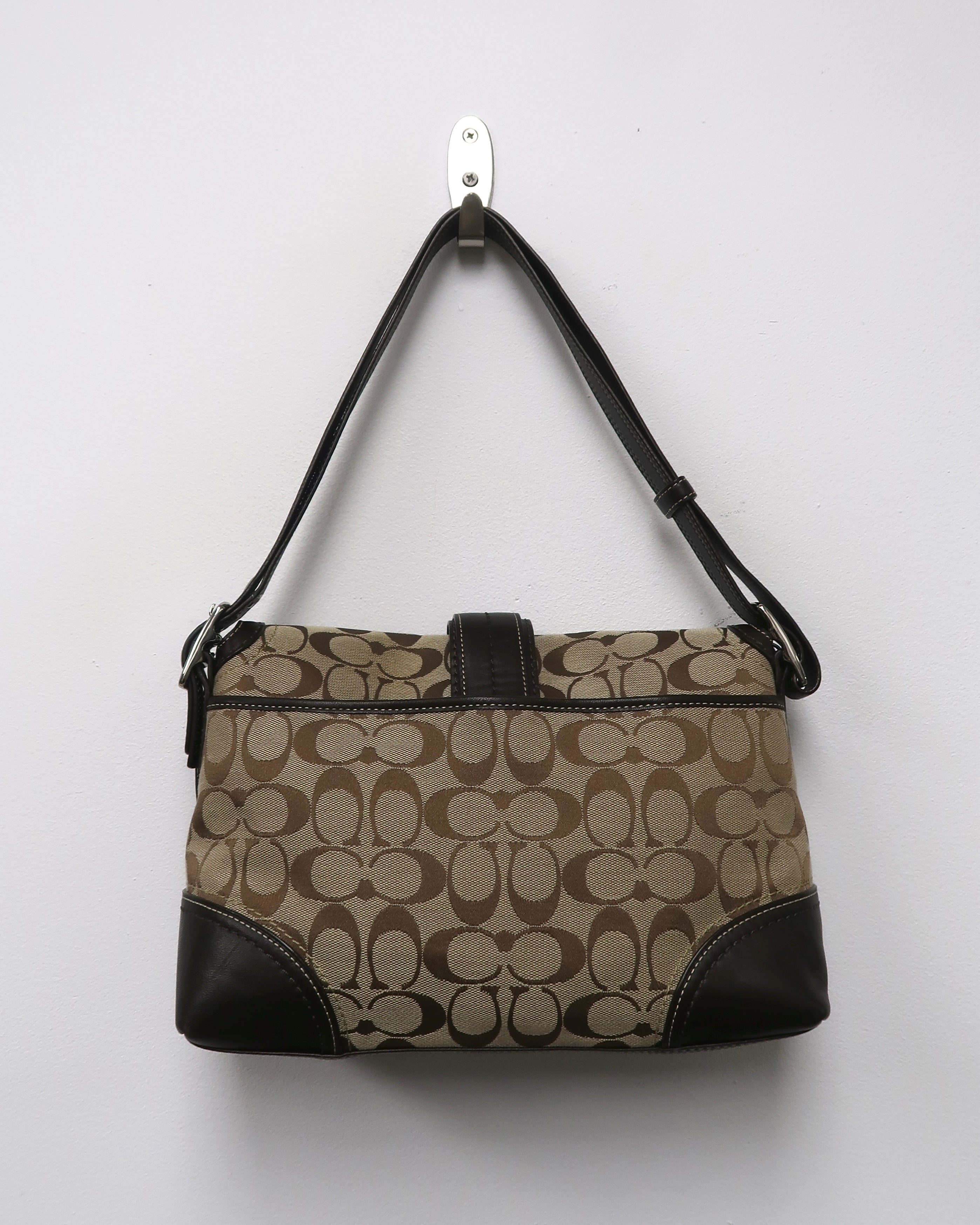 Vintage Coach Hamptons Signature Jacquard Flap Bag