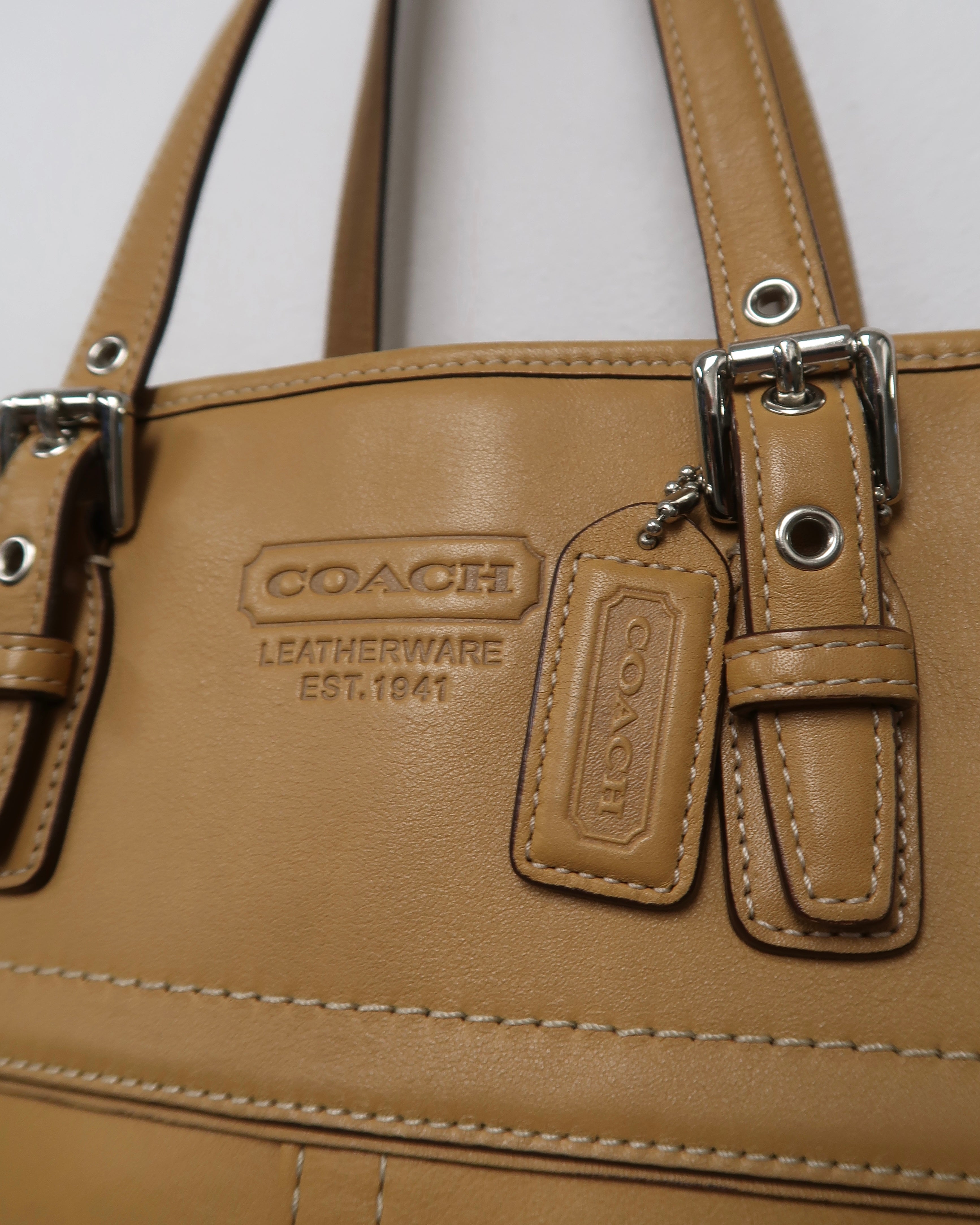 Leather Coach East West Gallery tote