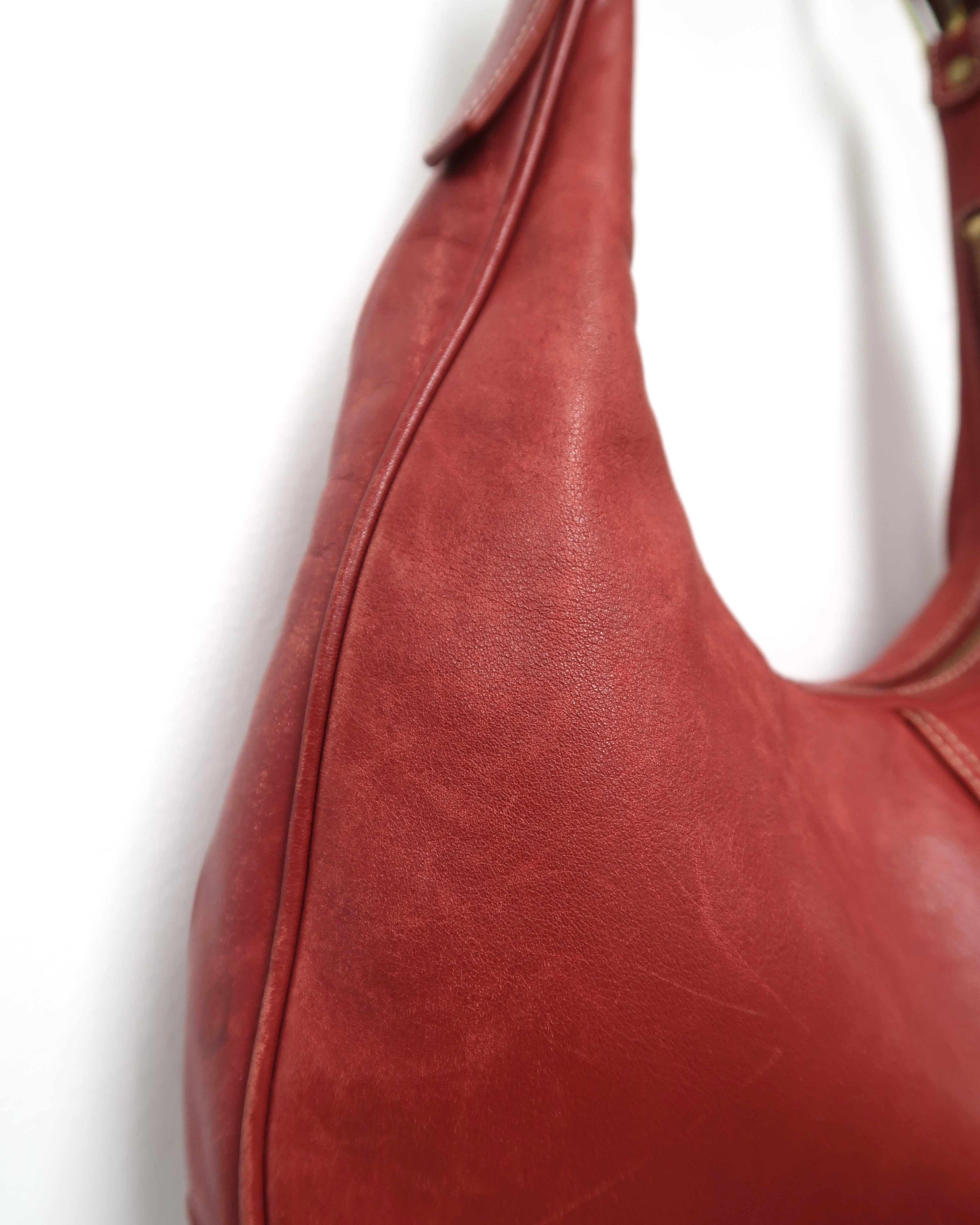 vintage red leather Coach Legacy Zoe hobo bag