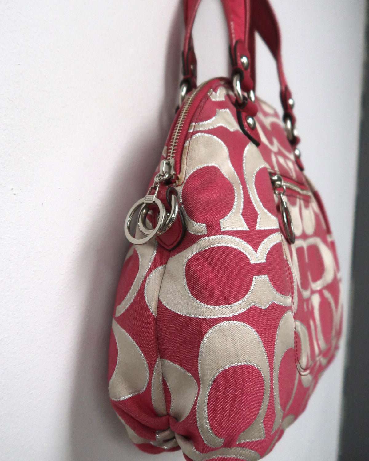 Coach Poppy Signature Lurex C Outline Satchel