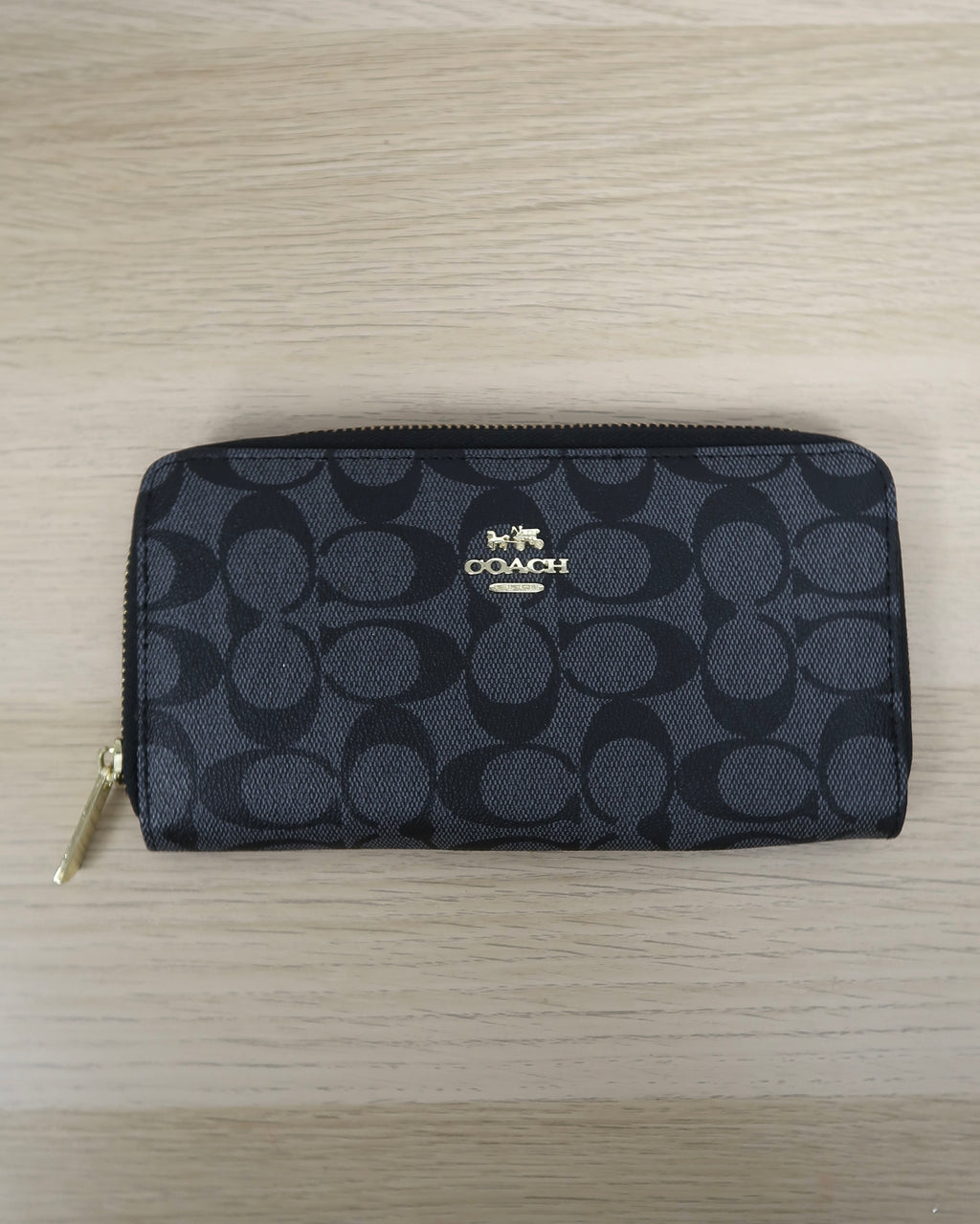 Coach Long Zip Around Wallet in Signature Canvas