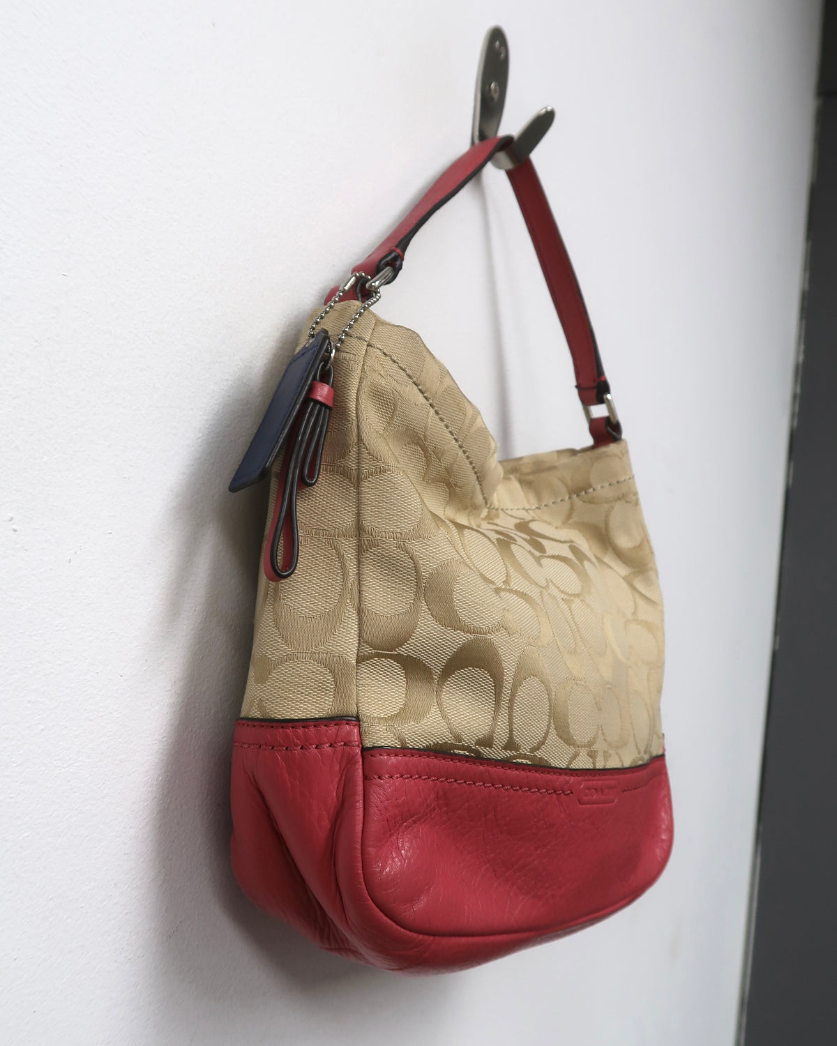 Coach Signature jacquard leather shoulder bag