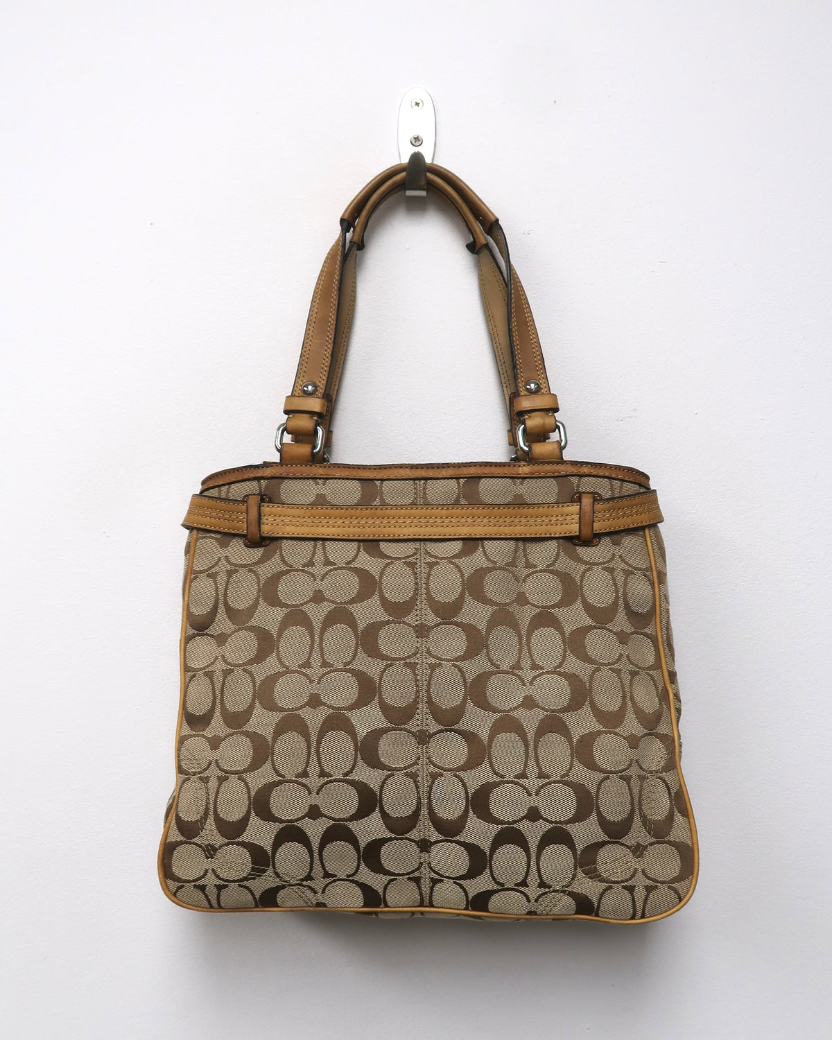 Coach Hamptons Signature Stripe Nancy Tote Bag