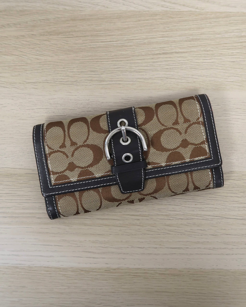 Coach Soho Signature Jacquard Checkbook Wallet