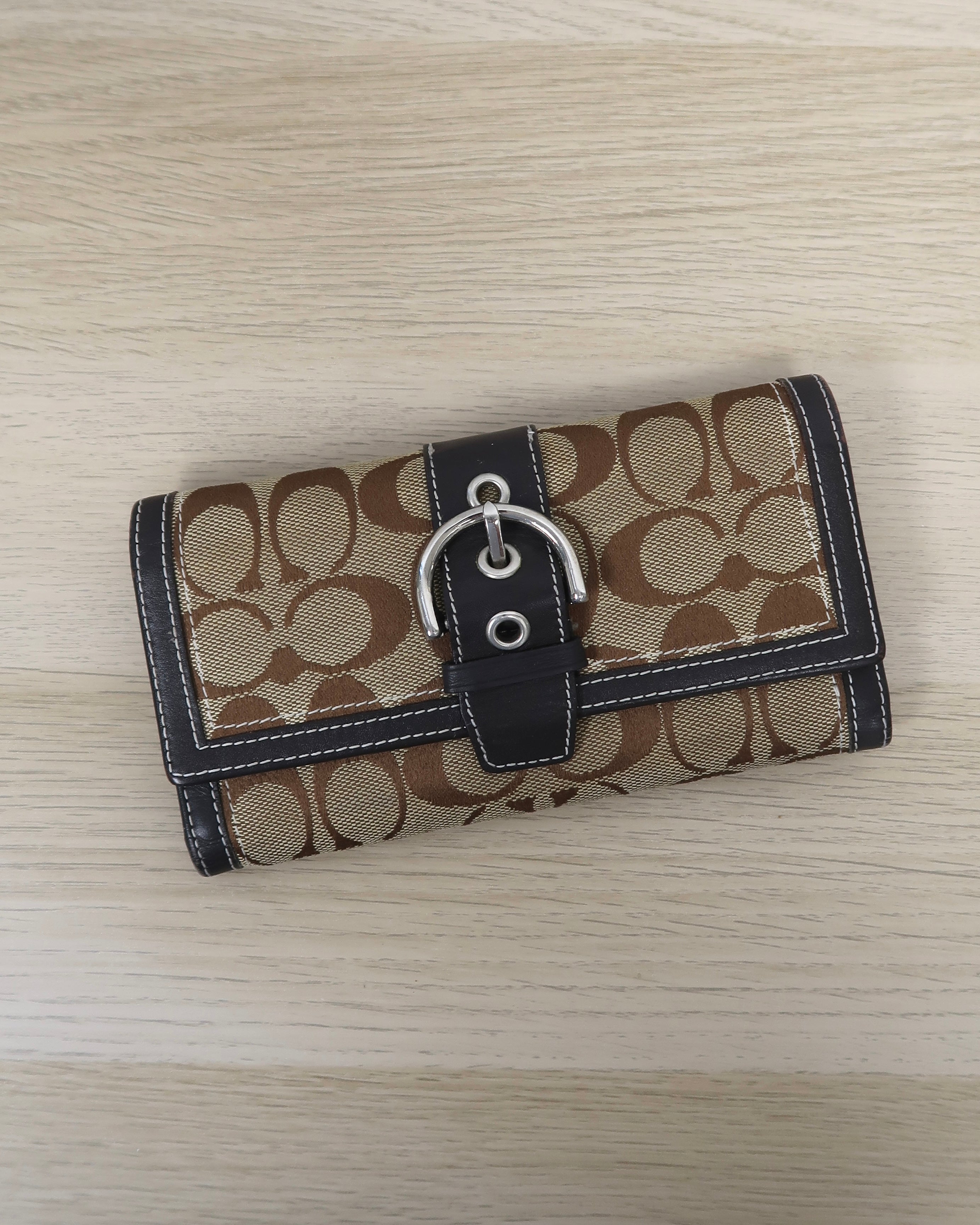 Coach Soho Signature Jacquard Checkbook Wallet