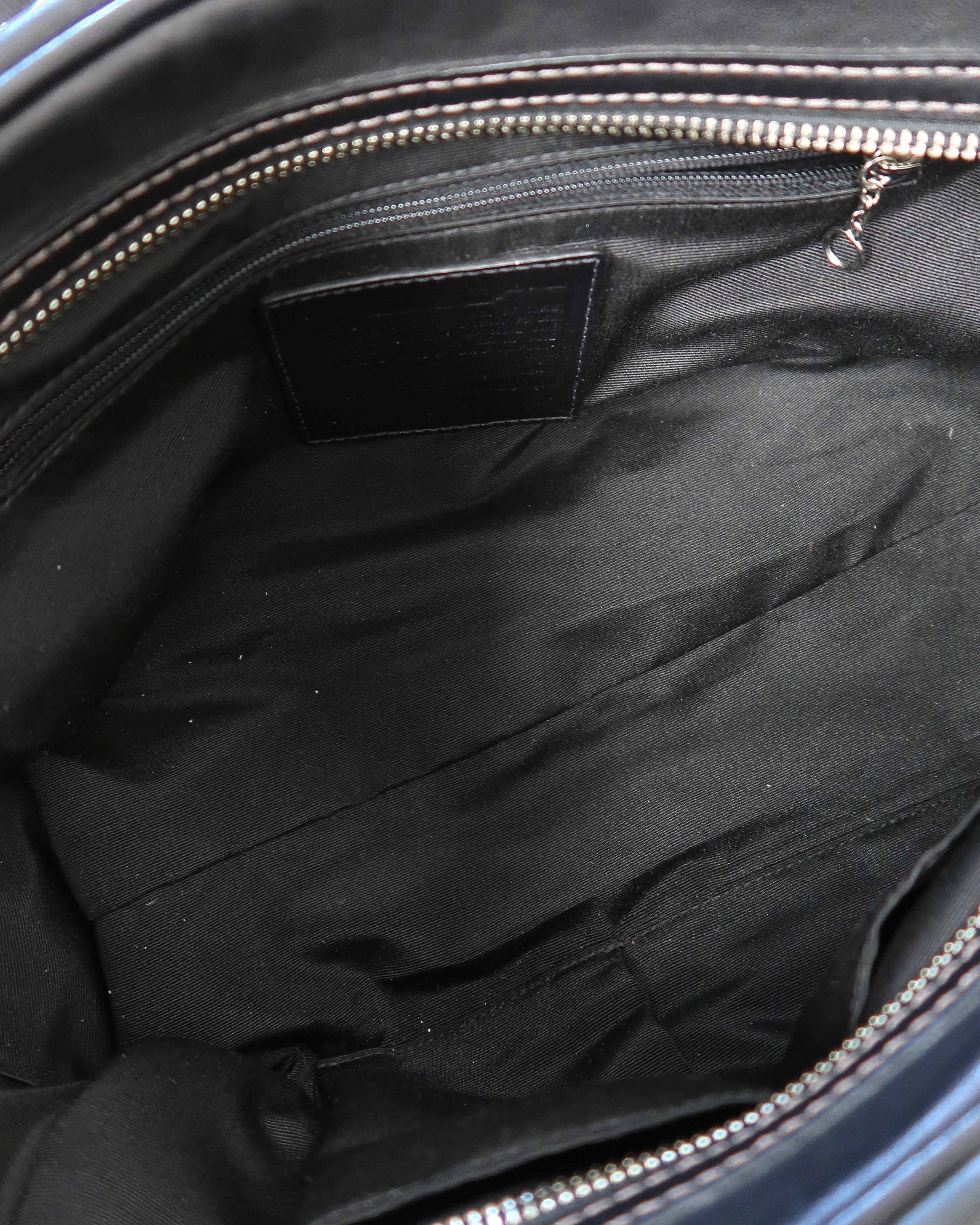 Black Coach Hamptons satchel bag